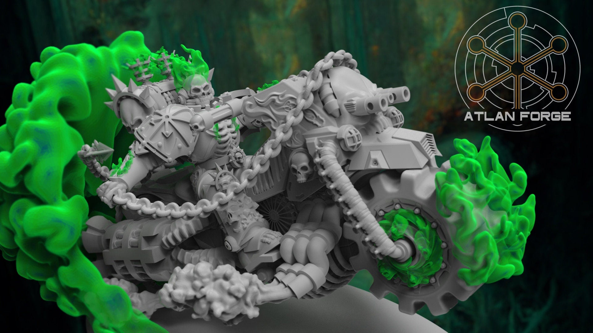 Hell's Rider 32mm sci-fi fantasy miniature for tabletop games grimdark RPGs dnd wargaming miniature dungeons and dragons gift