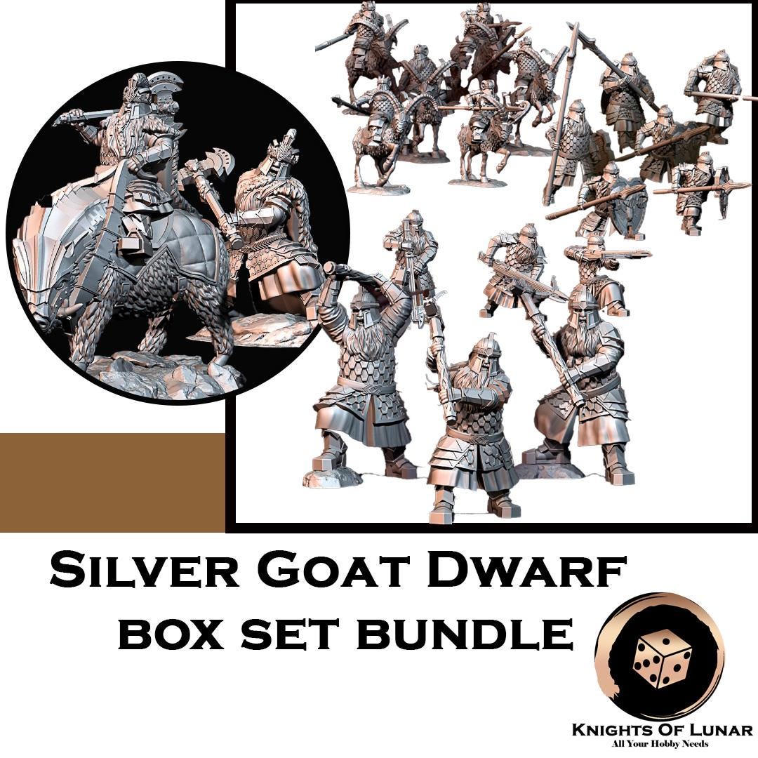 Silver Goat Dwarf box set bundle 28mm dnd miniature dungeon and dragons fantasy wargaming miniature tabletop wargame fantasy miniature