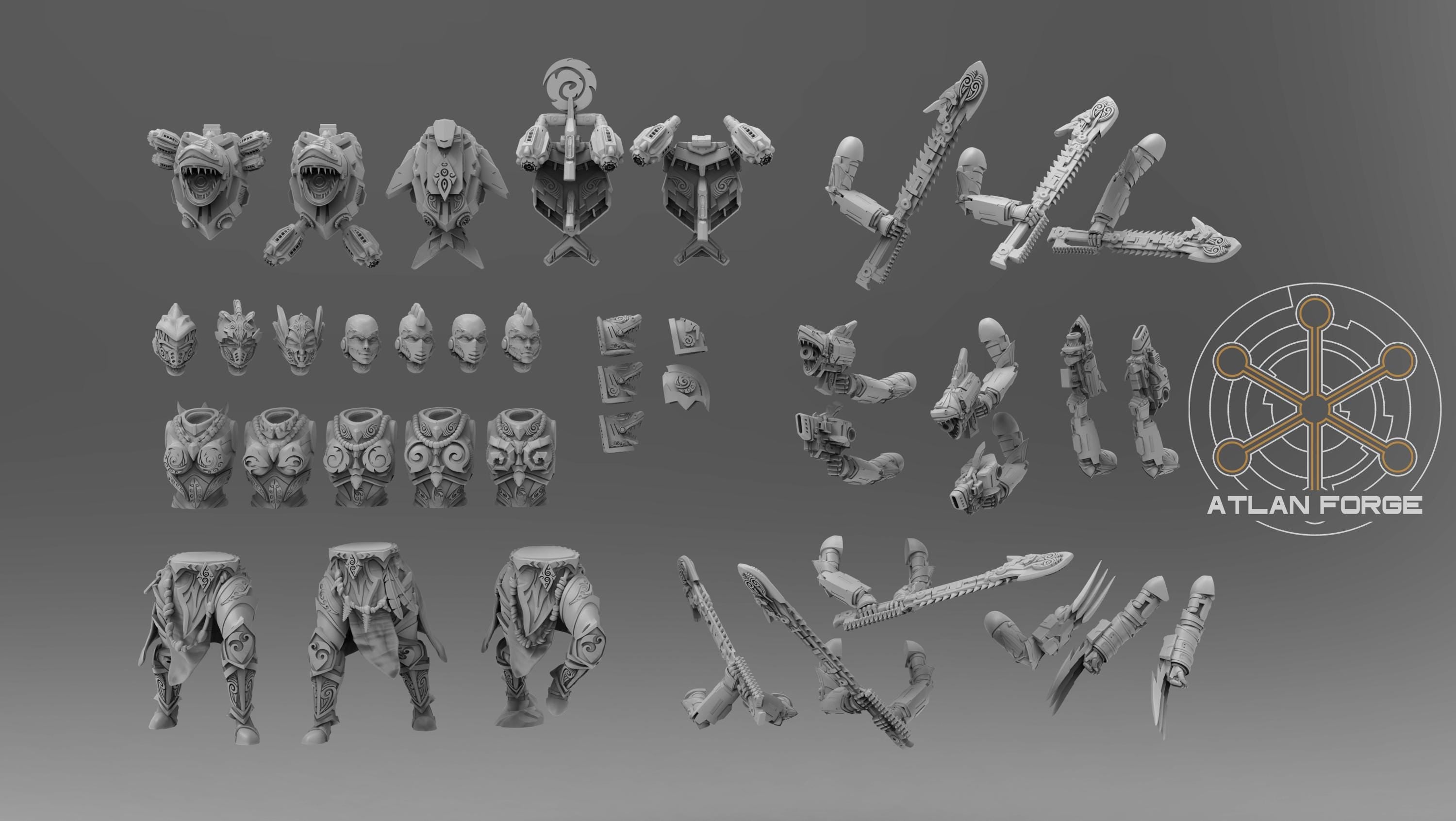 Wai Toa Ngaru Toa Wahine 32mm Resin Miniatures – Sci Fi Fantasy Squad for Wargaming and DnD