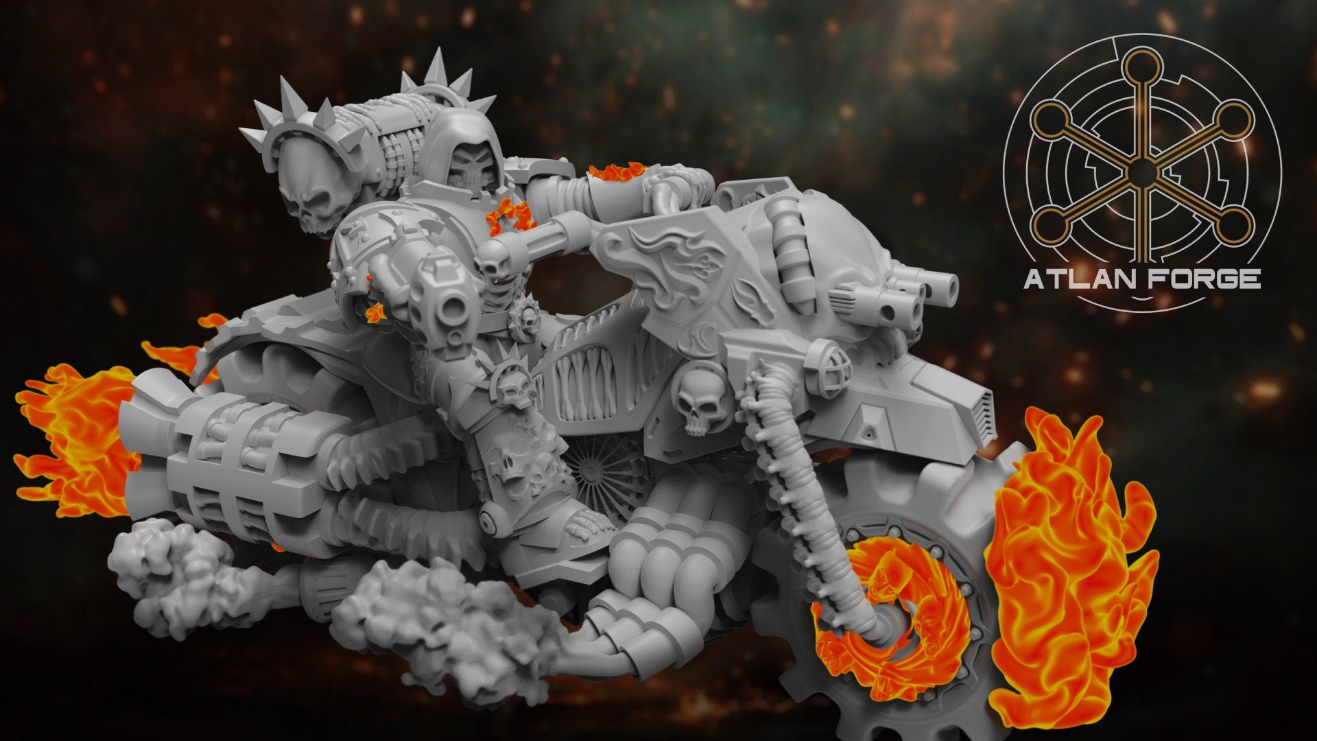 Hell's Rider 32mm sci-fi fantasy miniature for tabletop games grimdark RPGs dnd wargaming miniature dungeons and dragons gift