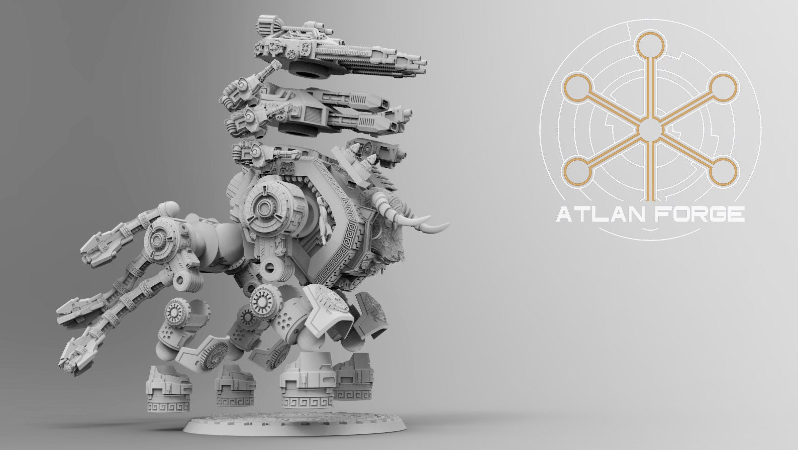 Minoan Taurus Dreadnought 32mm sci-fi fantasy miniature for tabletop games grimdark RPGs dnd wargaming miniature dungeons and dragons