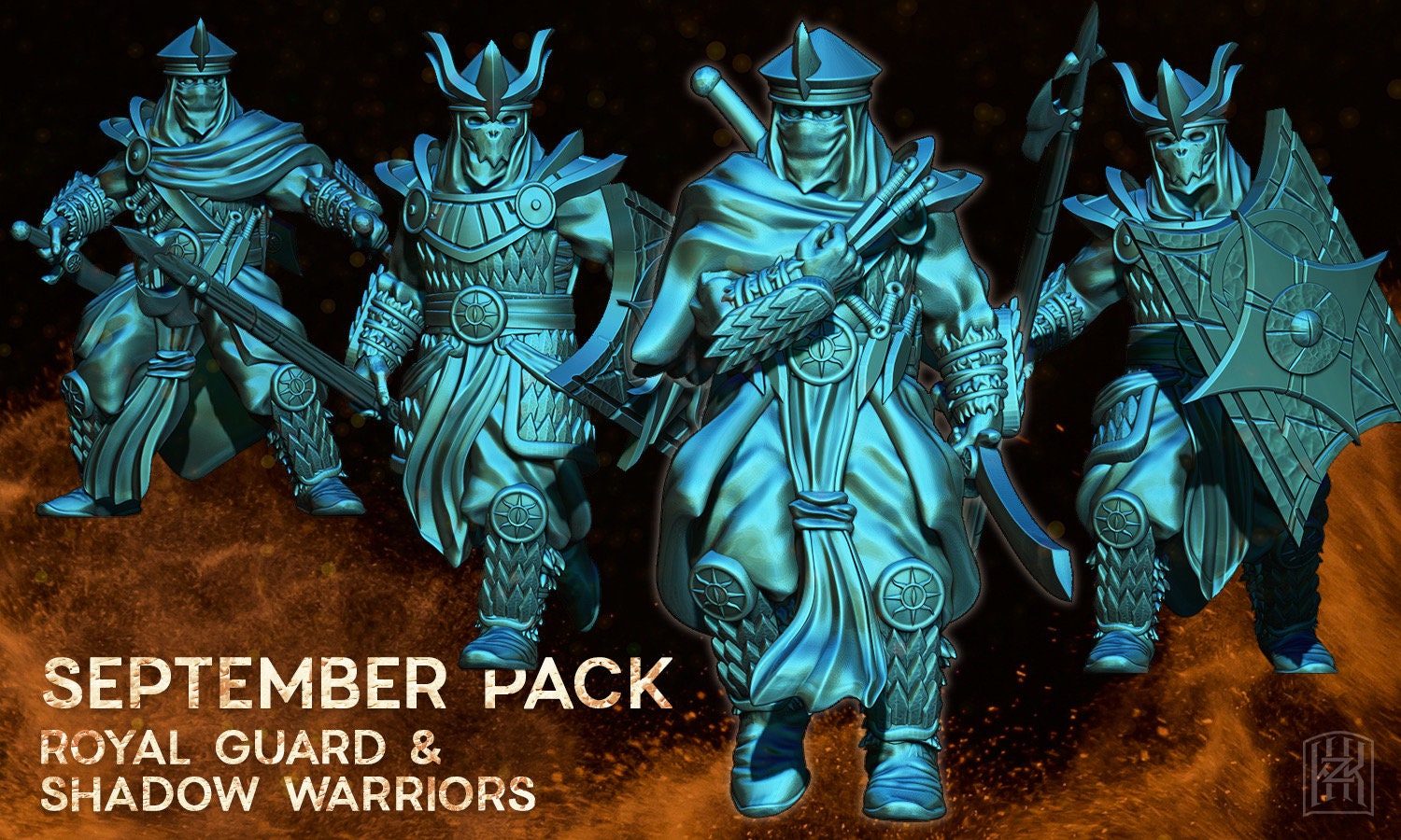 Golden Horde royal guards warriors 28mm miniatures dnd fantasy miniatures dungeons and dragons miniatures  wargaming miniatures tabletop