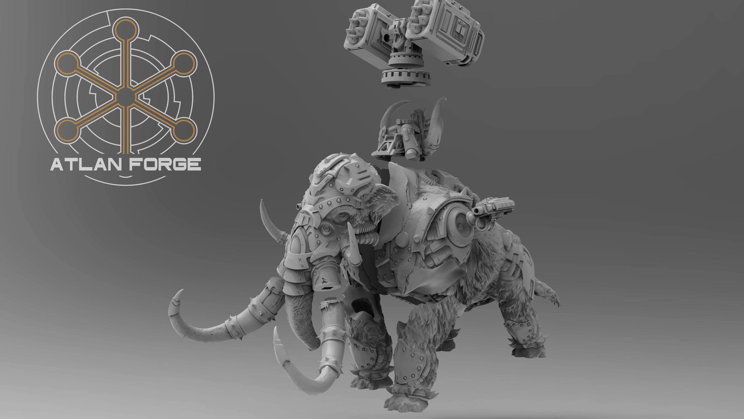 Cybernetic War Mammoth 32mm wargame fantasy miniature dnd wargaming miniature dungeons and dragons painting gift RPG tabletop minis