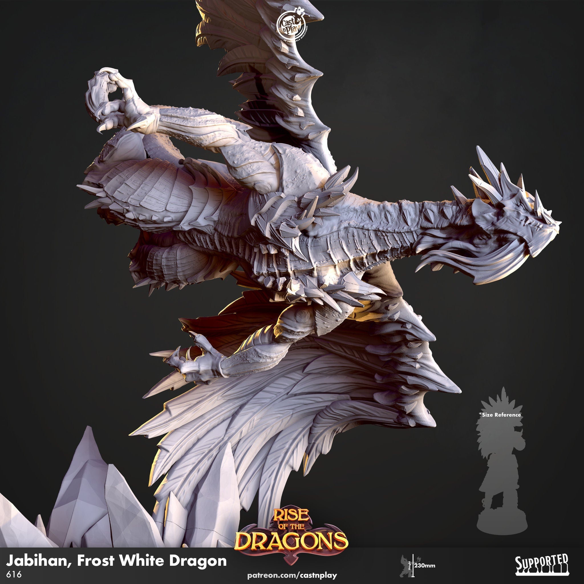 Frost White Dragon Tabletop RPG Wargames Fantasy D&D Miniature