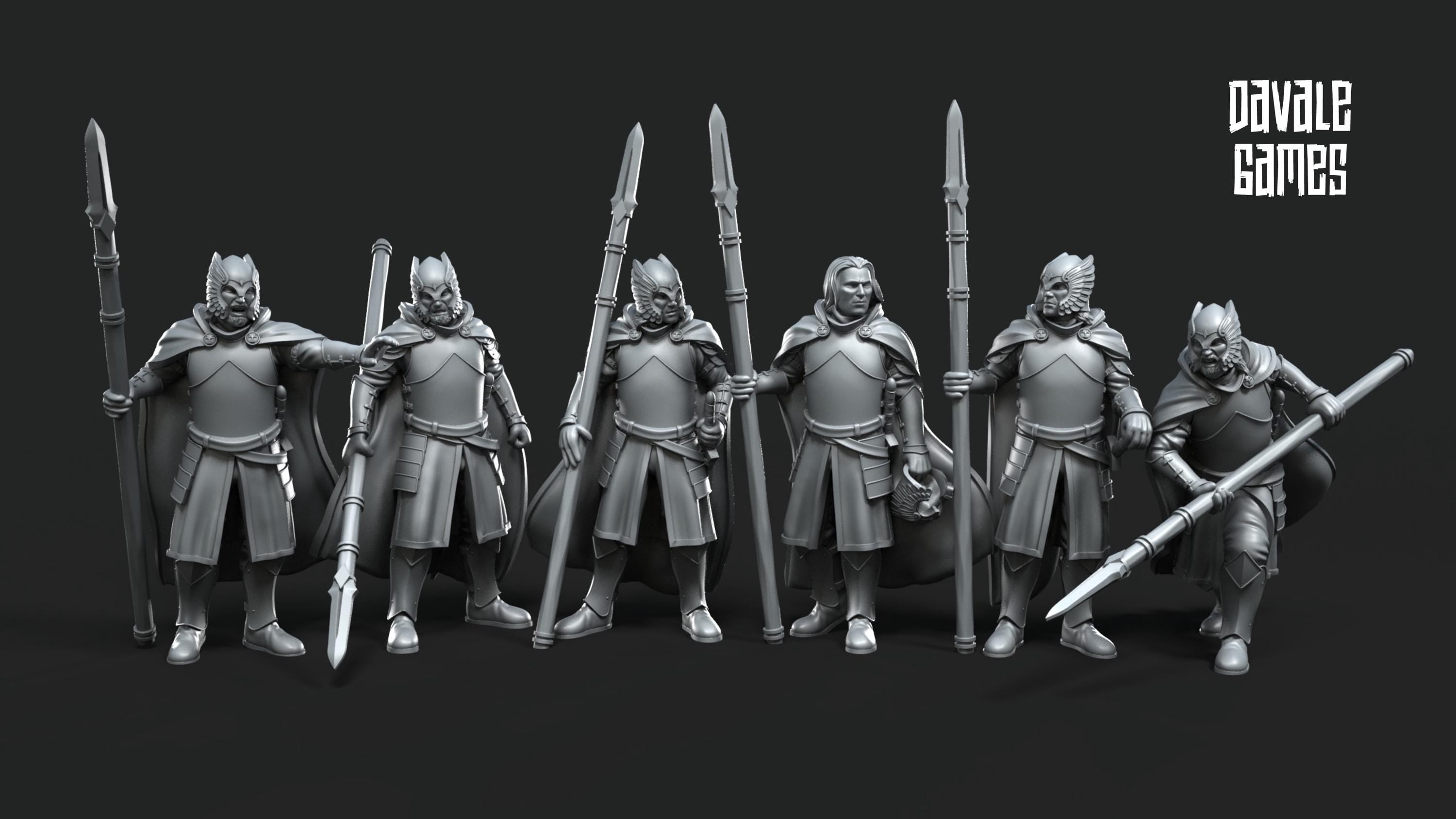 Grey Castle Court Guards 28mm miniatures dnd minis fantasy miniatures dungeons and dragons miniatures painting wargaming miniatures tabletop