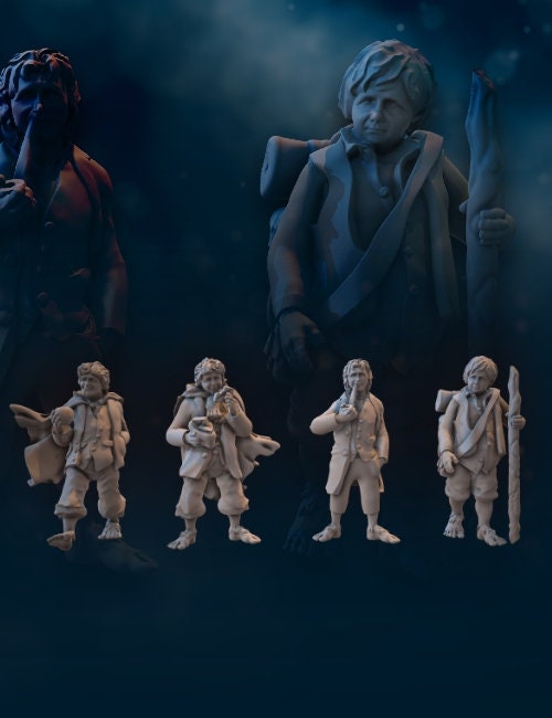 Halfmen fellowship 28mm dnd miniature dungeon and dragons fantasy wargaming miniature tabletop wargame miniature for painting
