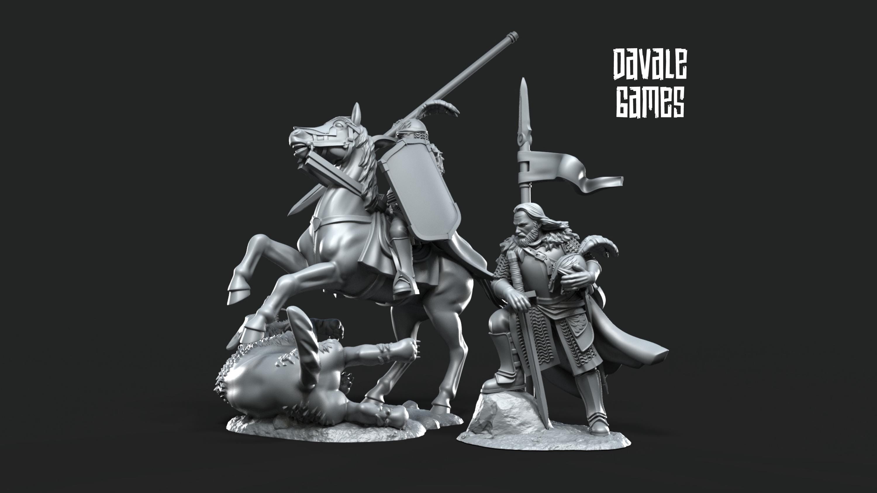 North Warrior Captain 28mm miniatures dnd fantasy miniatures dungeons and dragons figures for painting wargaming miniatures tabletop.