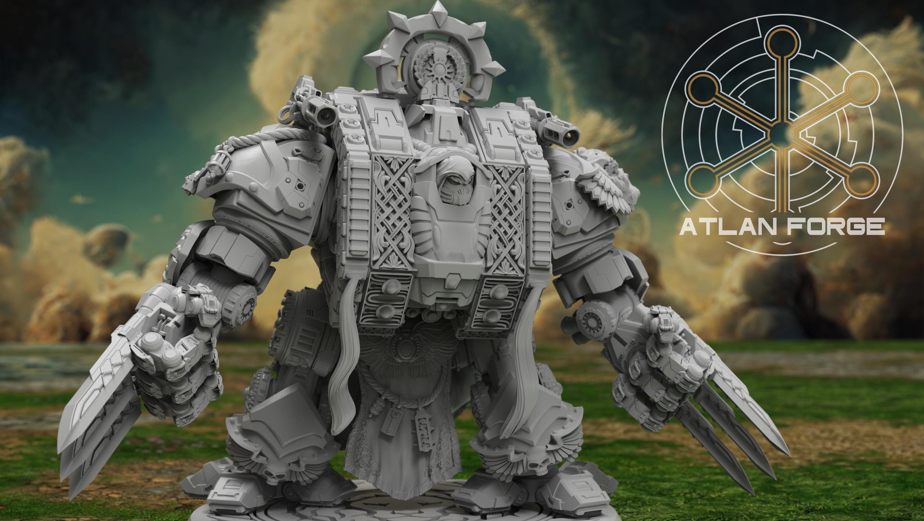 Angelic Lion Dreadnought 32mm wargame fantasy miniature dnd wargaming miniature dungeons and dragons painting gift RPG tabletop minis