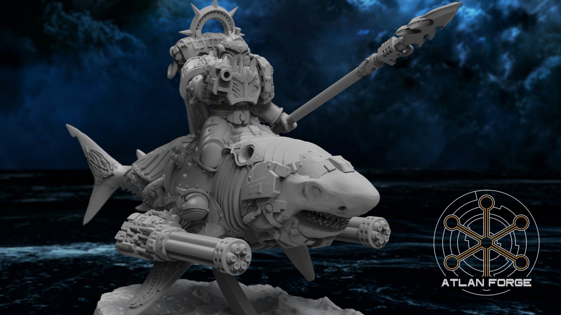 Wai Toa Shark Riders 32mm sci-fi fantasy miniature for tabletop games grimdark RPGs dnd wargaming miniature dungeons and dragons painting