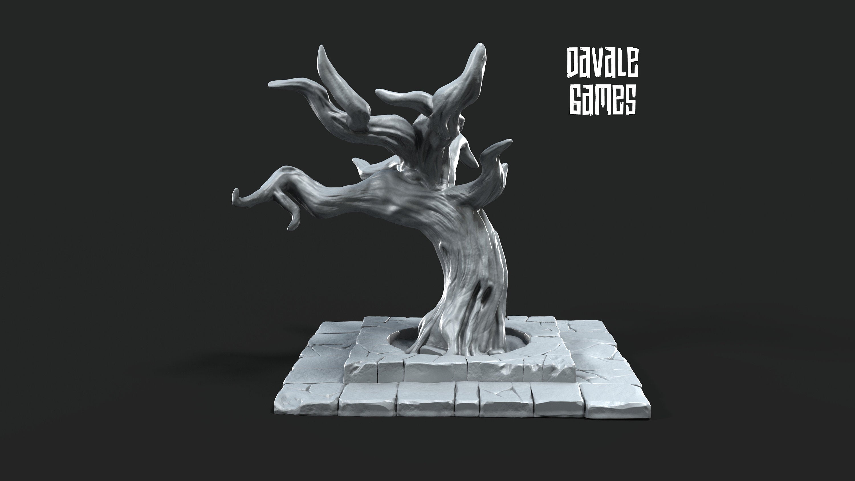 28mm Scatter Terrain stone walls and dead tree tabletop fantasy wargaming miniature dnd dungeons and dragons pathfinder miniature painting