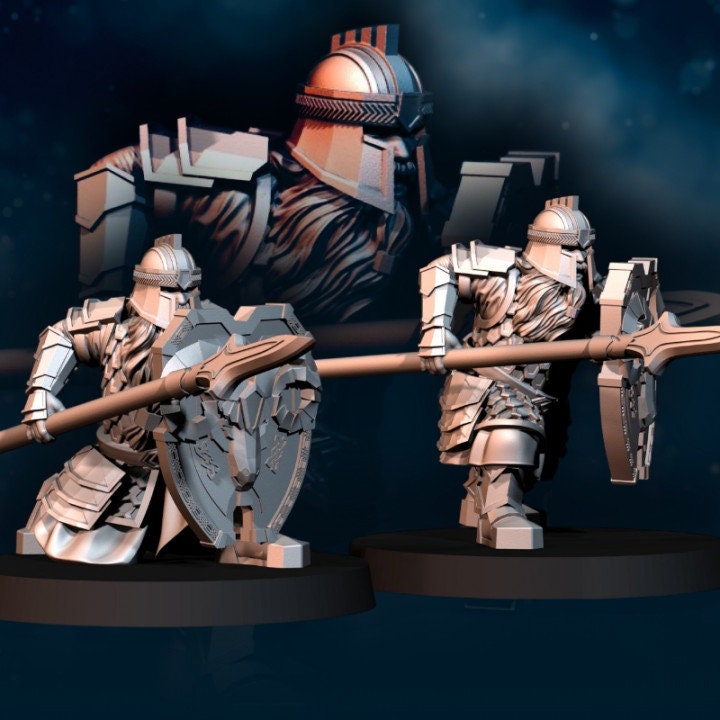 Silver Goat Dwarf spearman 28mm miniatures fantasy dungeons and dragons miniature wargaming miniatures tabletop dnd dwarf army miniatures