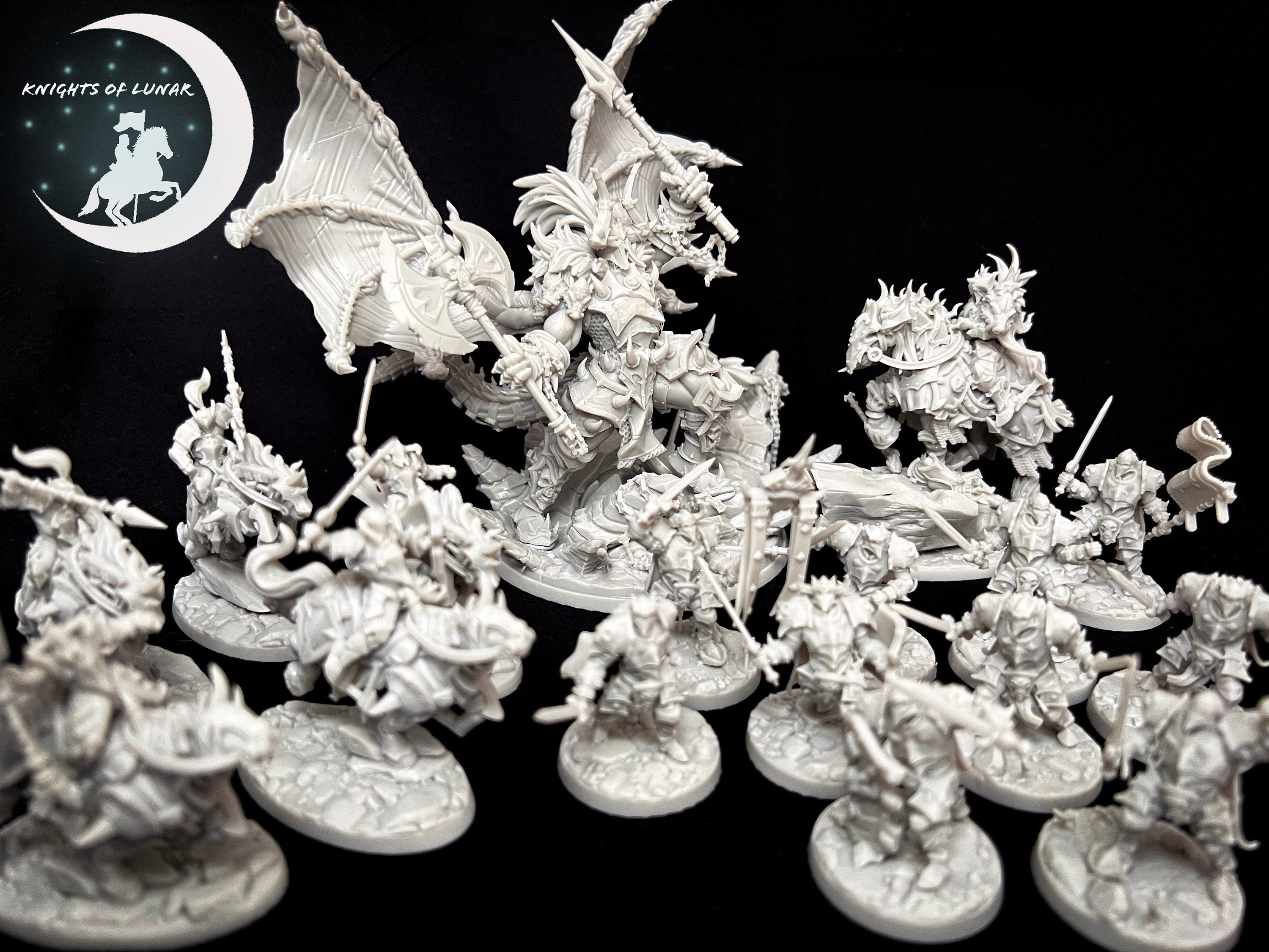 Daemon warrior knights dnd slaves of Shadow miniatures for painting dungeons and dragons 32mm mini daemon army daemon prince wargame