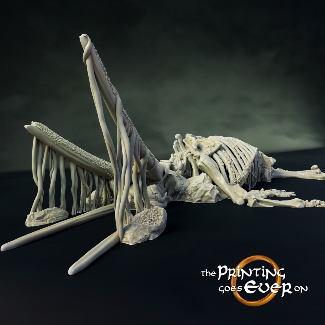 Giant War Elephant Skeleton 28mm miniatures scatter terrain dnd minis fantasy miniatures dungeons and dragons terrain