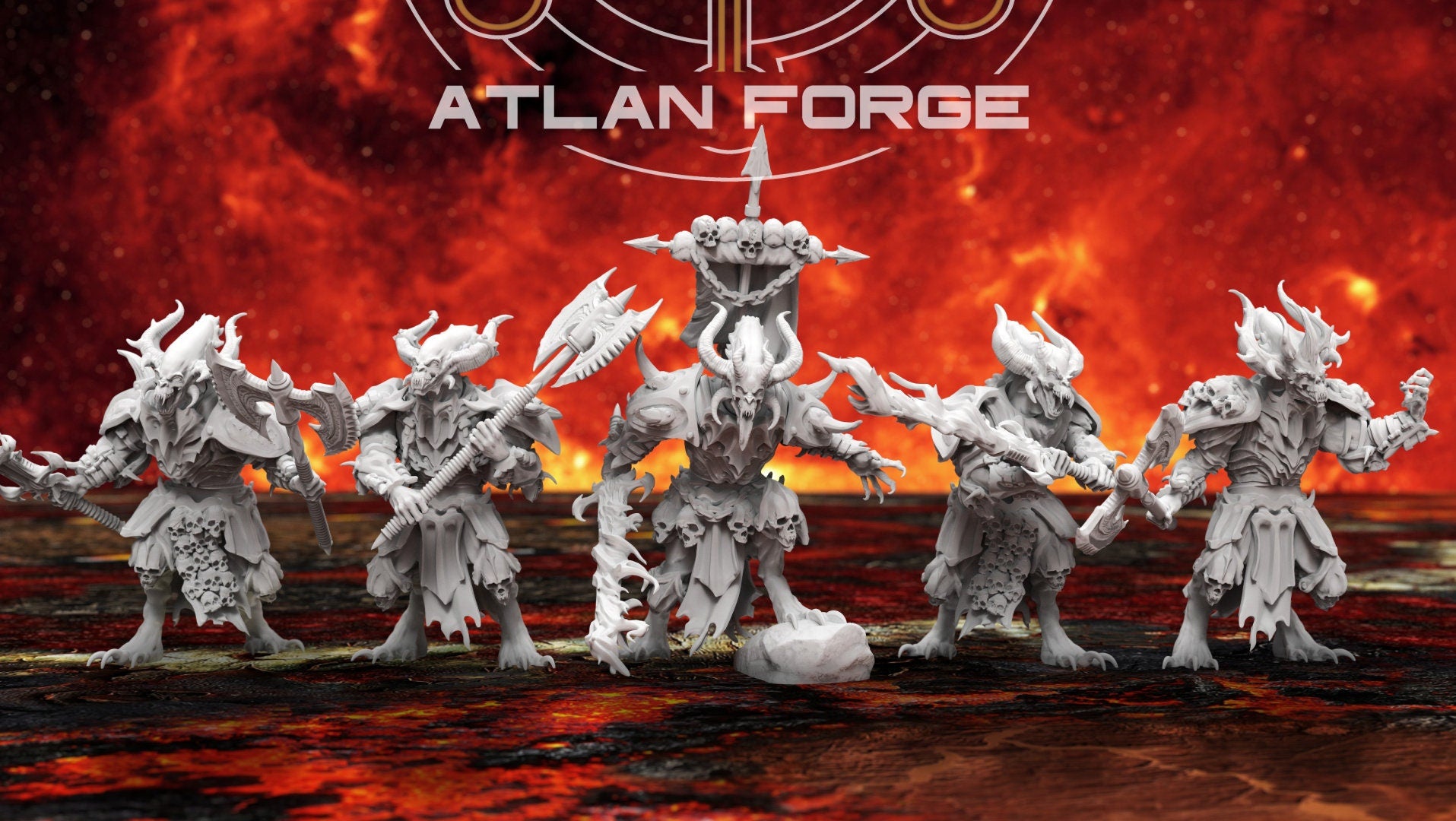 Demons of hades 32mm sci-fi fantasy miniature for tabletop games grimdark RPGs wargaming miniature dungeons and dragons painting