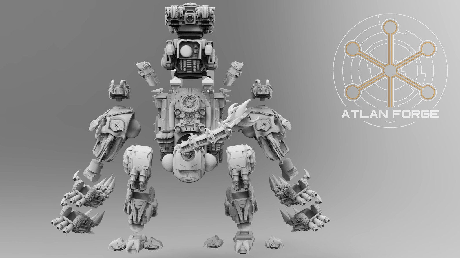 Hades Demon dreadnought 32mm sci-fi fantasy miniature for tabletop games grimdark RPGs dnd wargaming miniature dungeons and dragons gift