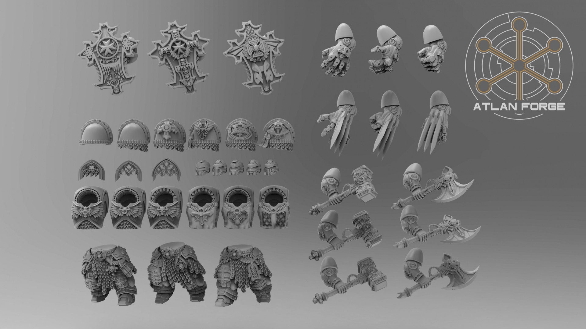 Templar Assault Crusaders 32mm sci-fi fantasy miniature for tabletop games grimdark RPGs dnd wargaming miniature dungeons and dragons