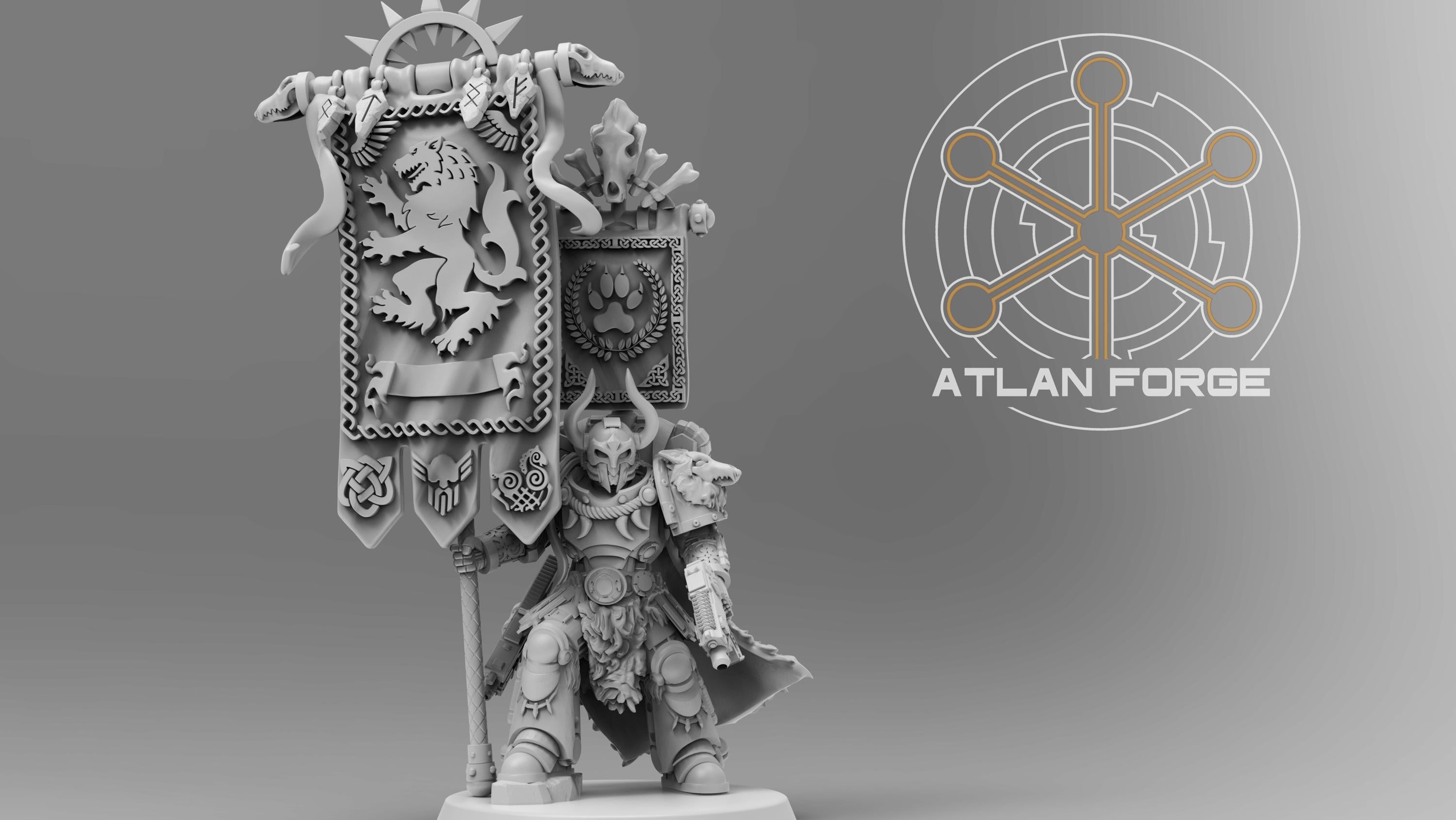 Asgardian War Banners 32mm wargame fantasy miniature dnd wargaming miniature dungeons and dragons painting gift RPG tabletop minis