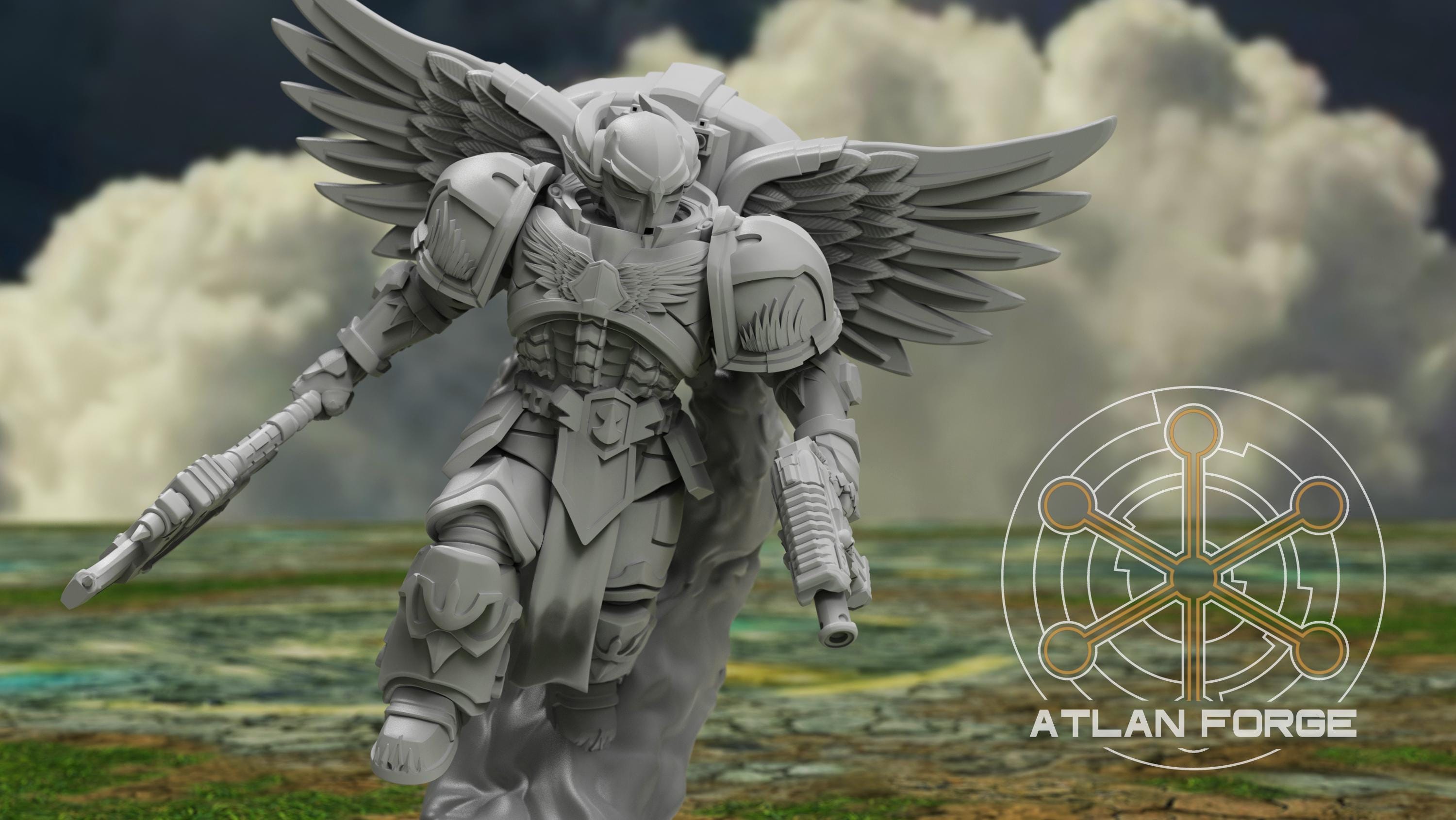 Angelic Knights Ophanim 32mm sci-fi fantasy miniature for tabletop games grimdark RPGs dnd wargaming miniature dungeons and dragons