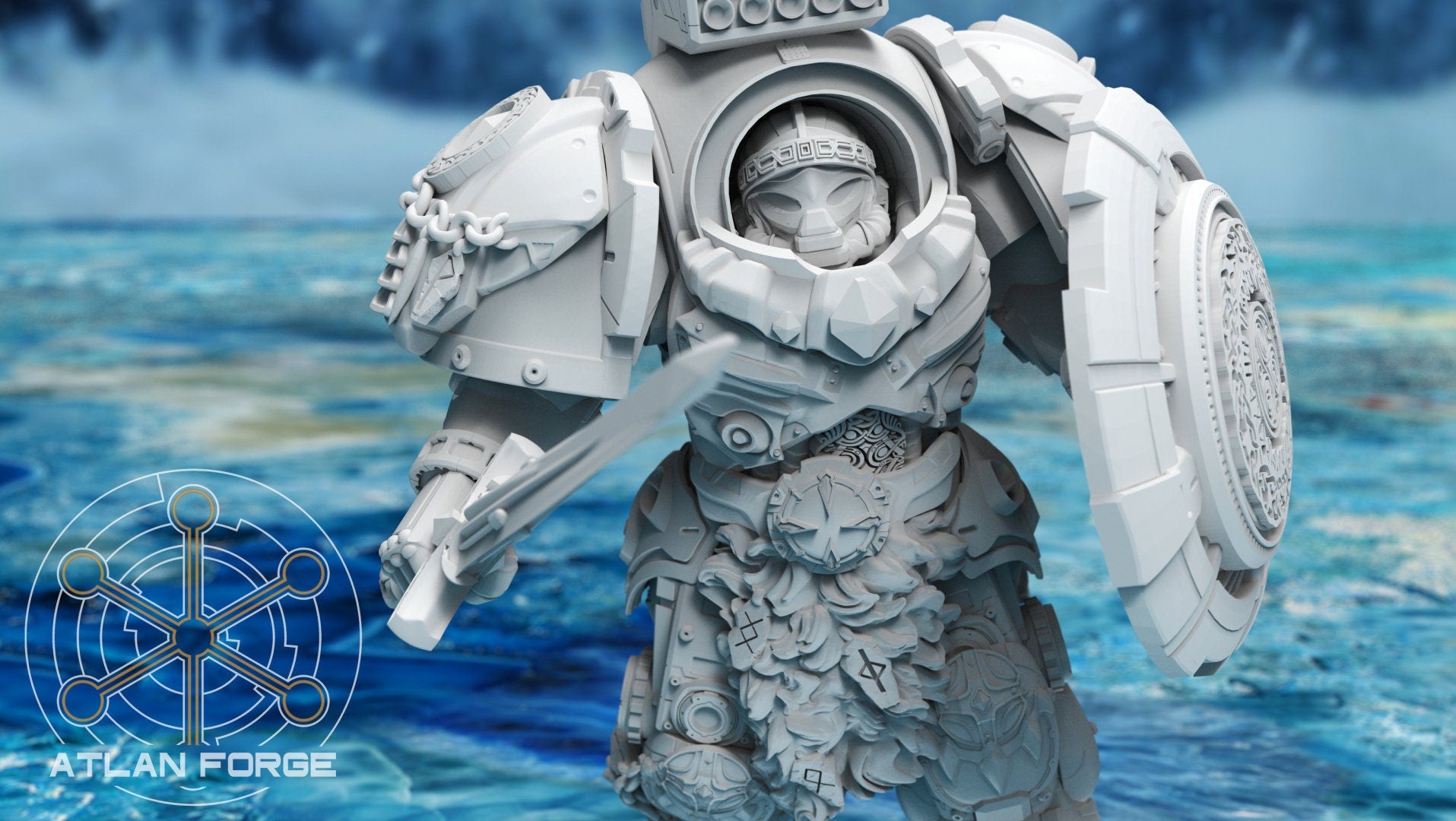 Asgardian Assault Einherjar 32mm sci-fi fantasy miniature for tabletop games grimdark RPGs dnd wargaming miniature dungeons and dragons