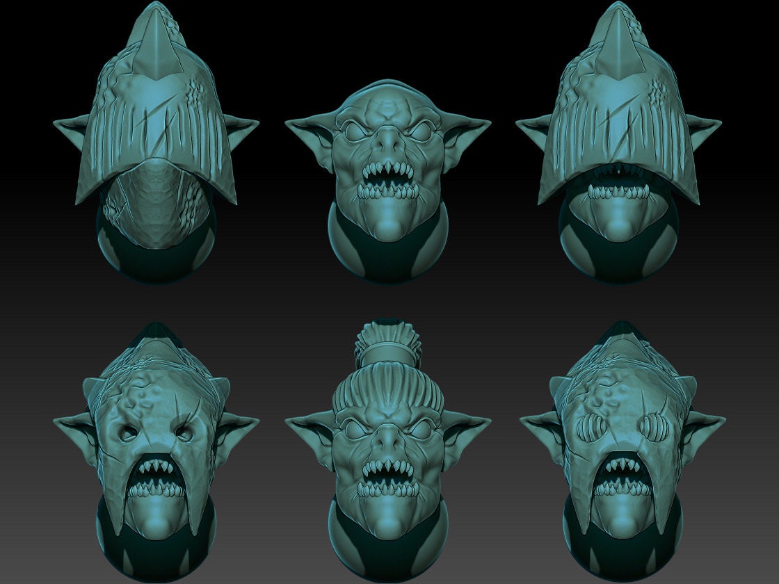 goblins heads accessories 28mm miniatures fantasy dungeons and dragons miniature wargaming miniatures tabletop dnd dwarf army miniatures