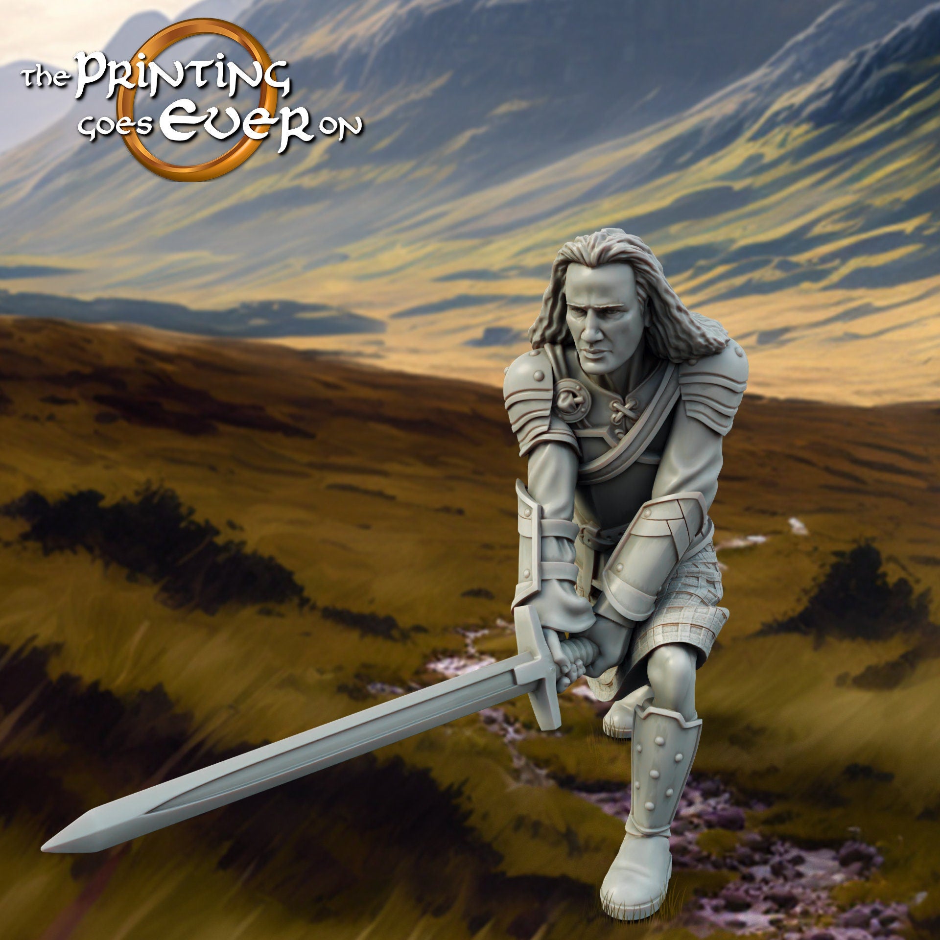 highland horse lord clansman warriors with swords dnd fantasy tabletop wargames 28mm