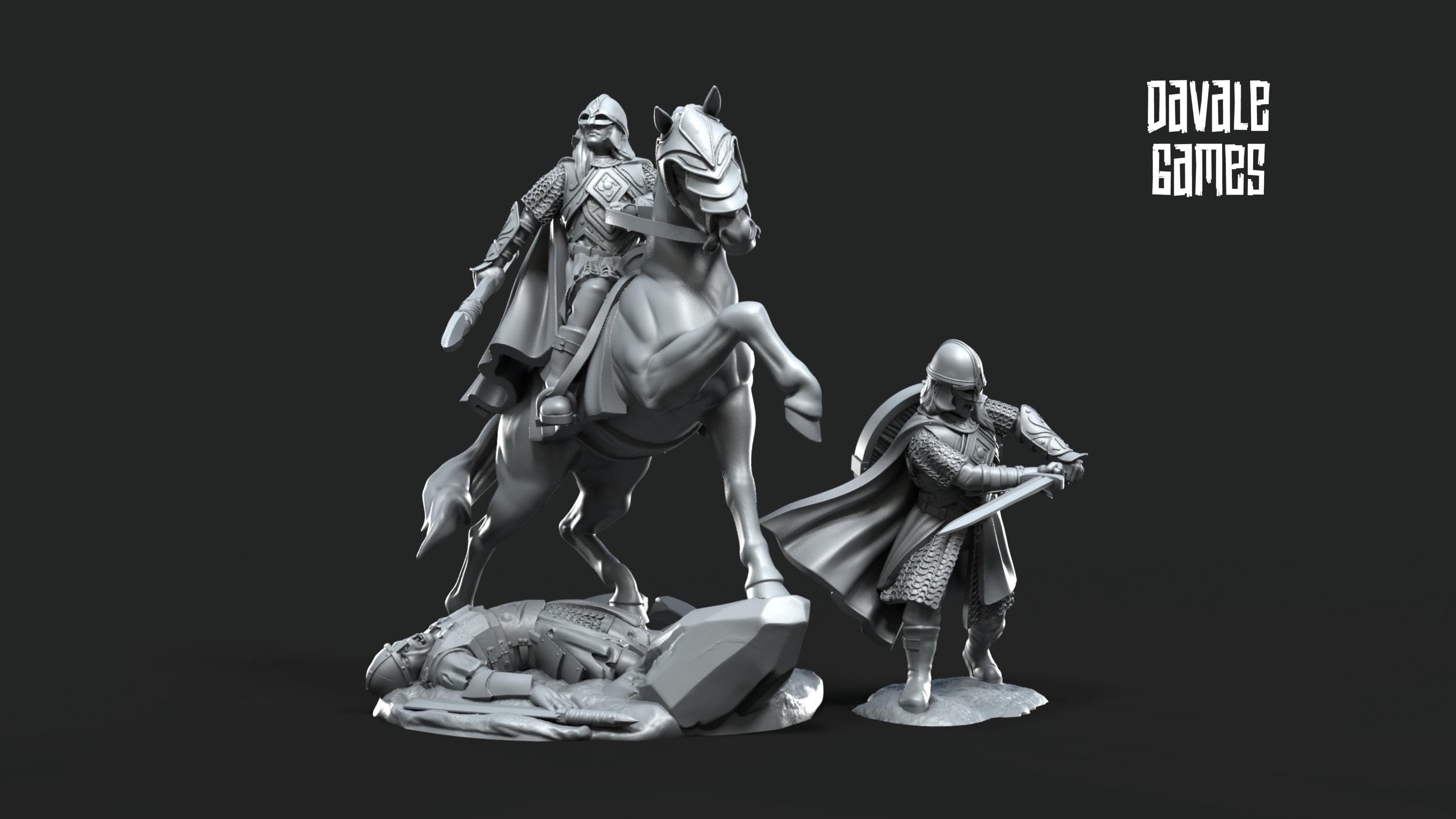West Human Horse Lady Miniature | 28mm Fantasy DnD RPG Figure | Tabletop Wargame Model for Painting, Display, or Dungeon Gift Use