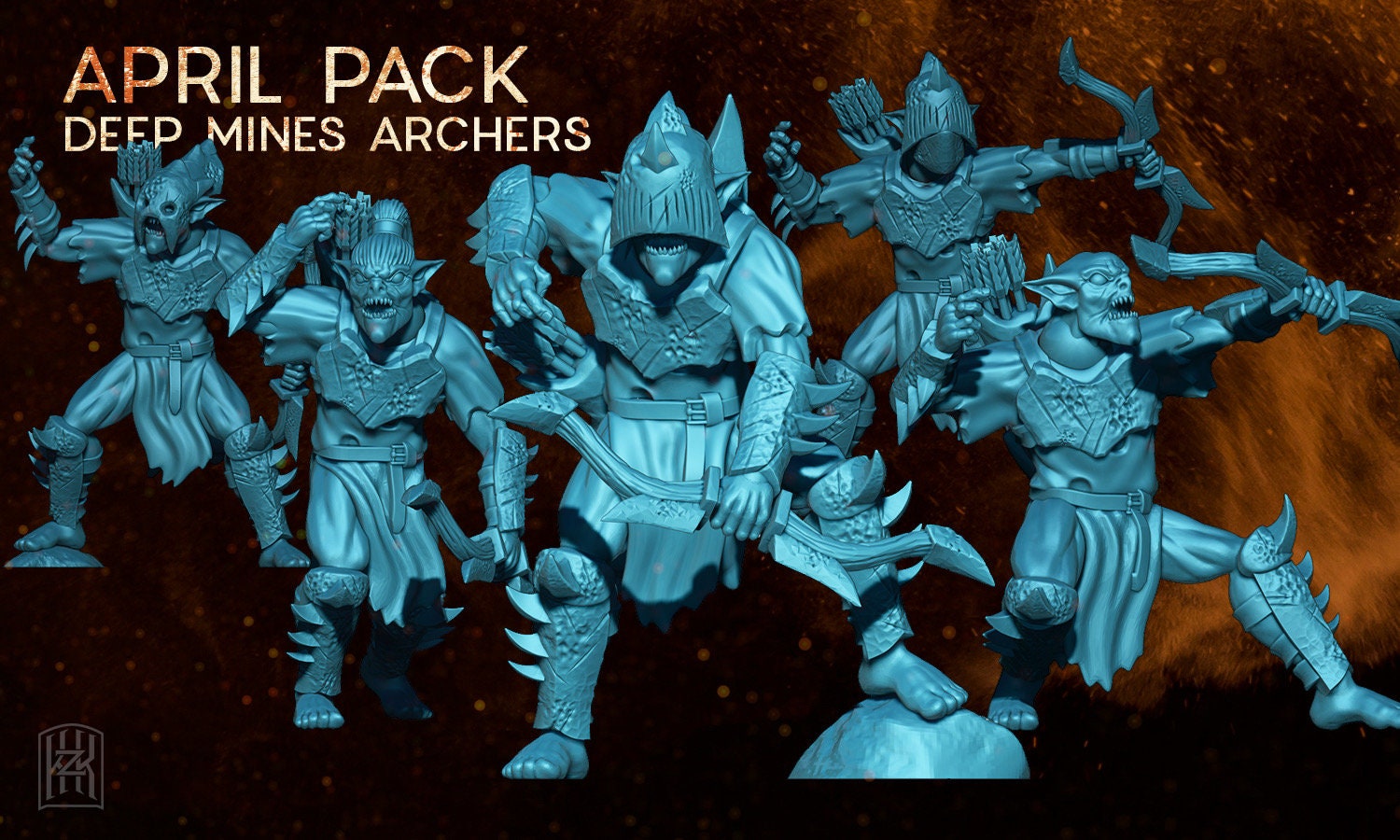 Deepmine goblins Archers 28mm miniatures fantasy dungeons and dragons miniature wargaming miniatures tabletop dnd miniatures