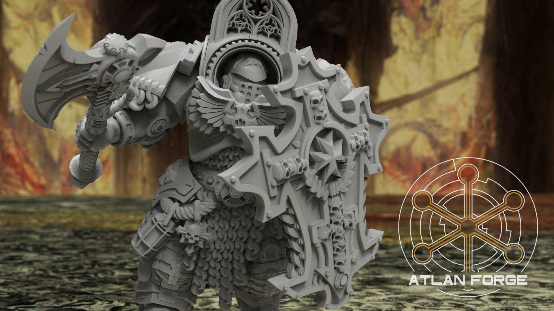 Templar Assault Crusaders 32mm sci-fi fantasy miniature for tabletop games grimdark RPGs dnd wargaming miniature dungeons and dragons