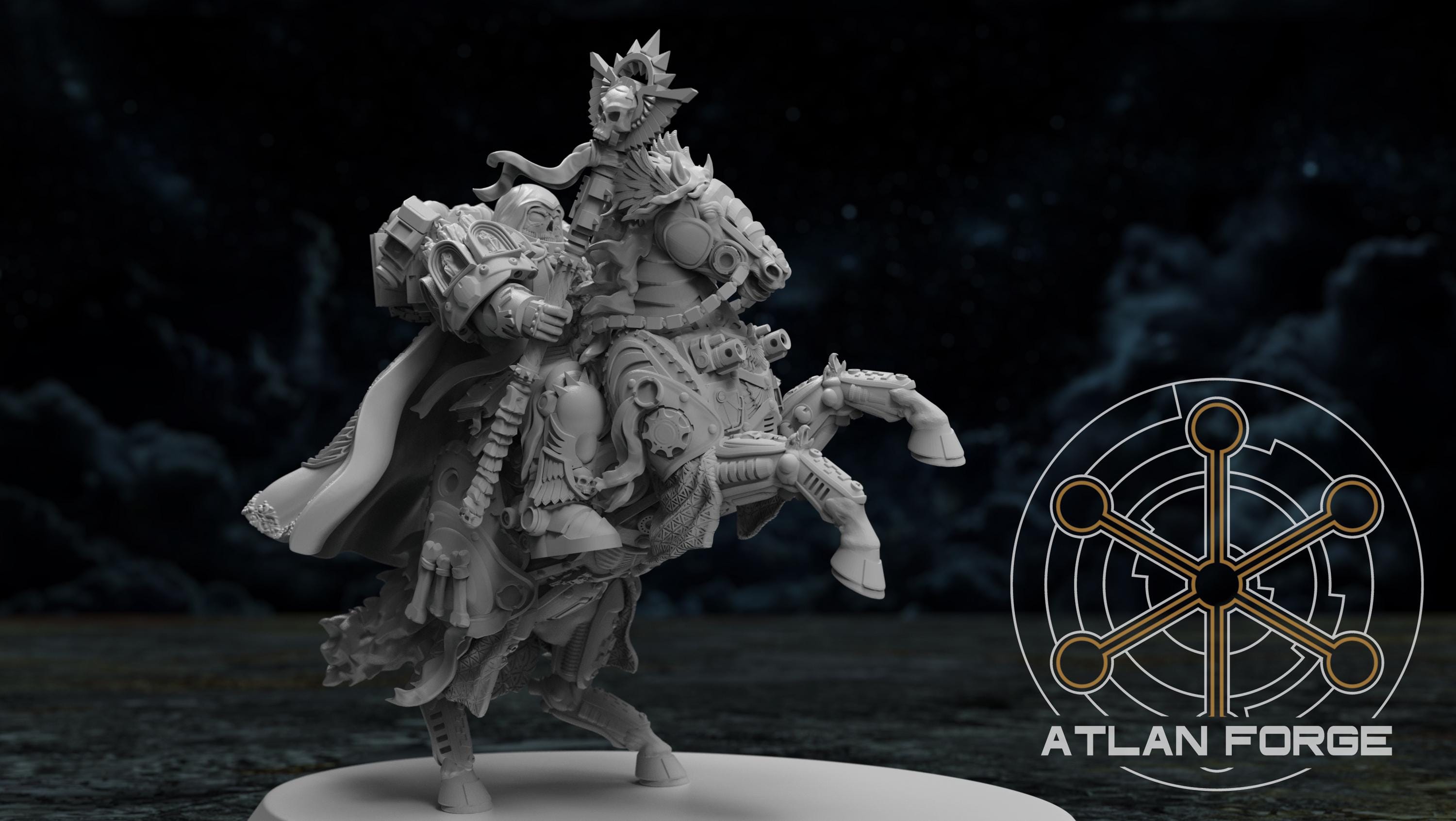 Mounted Battle Priest 32mm wargame fantasy miniature dnd wargaming miniature dungeons and dragons painting gift RPG tabletop minis