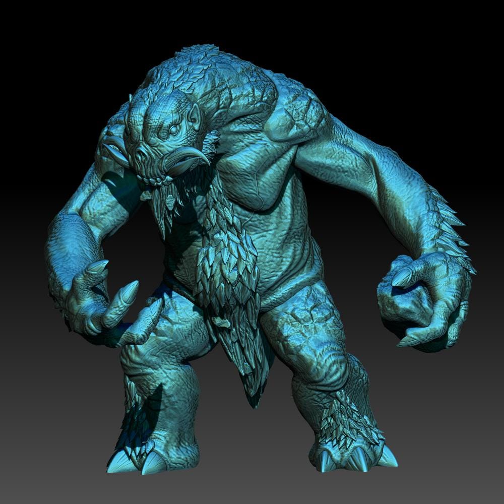 Snow Trolls 28mm miniatures dnd minis fantasy miniatures dungeons and dragons miniatures  wargaming miniatures tabletop