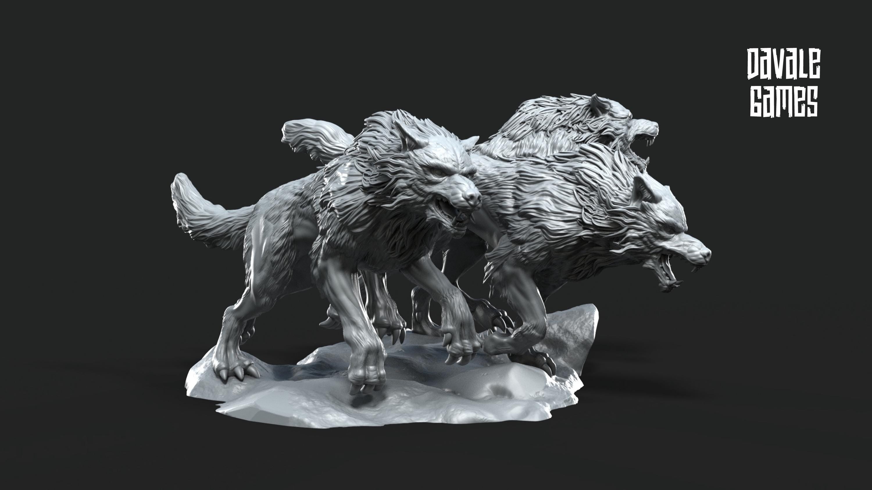 Fenrir Wolf Litter of Odin 28mm miniatures dnd minis fantasy miniatures dungeons and dragons painting wargaming miniatures tabletop