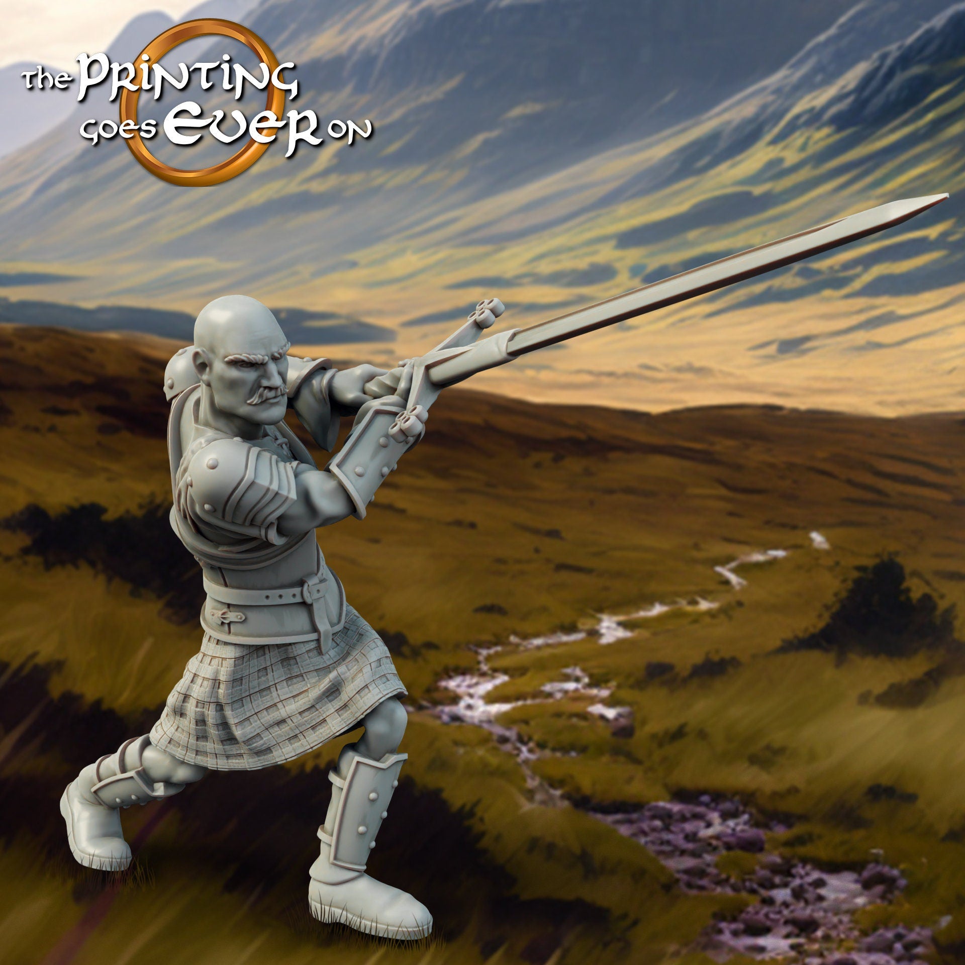highland horse lord clansman warriors with swords dnd fantasy tabletop wargames 28mm