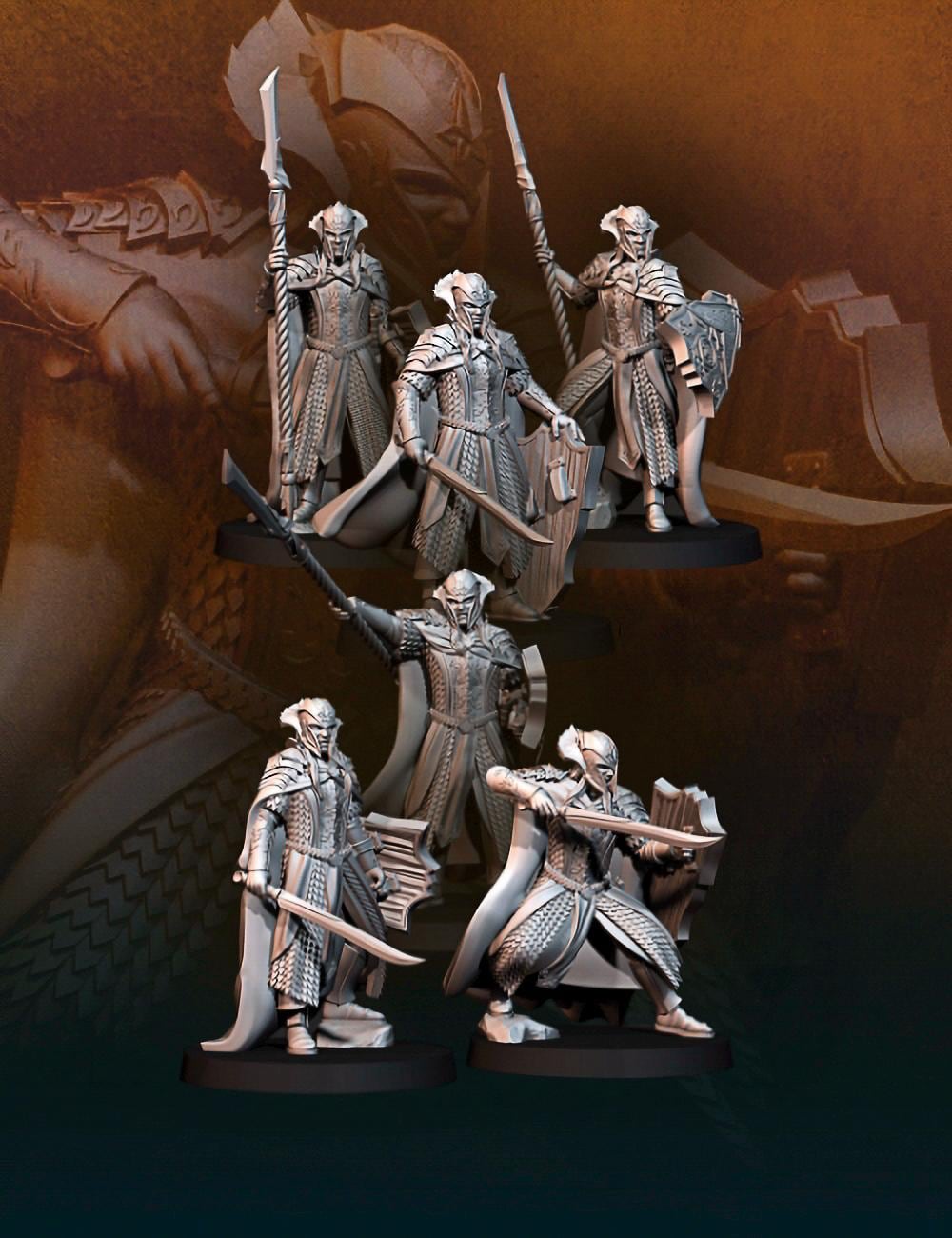 Wood elf king guard 28mm miniatures dnd fantasy miniatures dungeons and dragons miniatures painting wargaming miniatures pathfinder tabletop