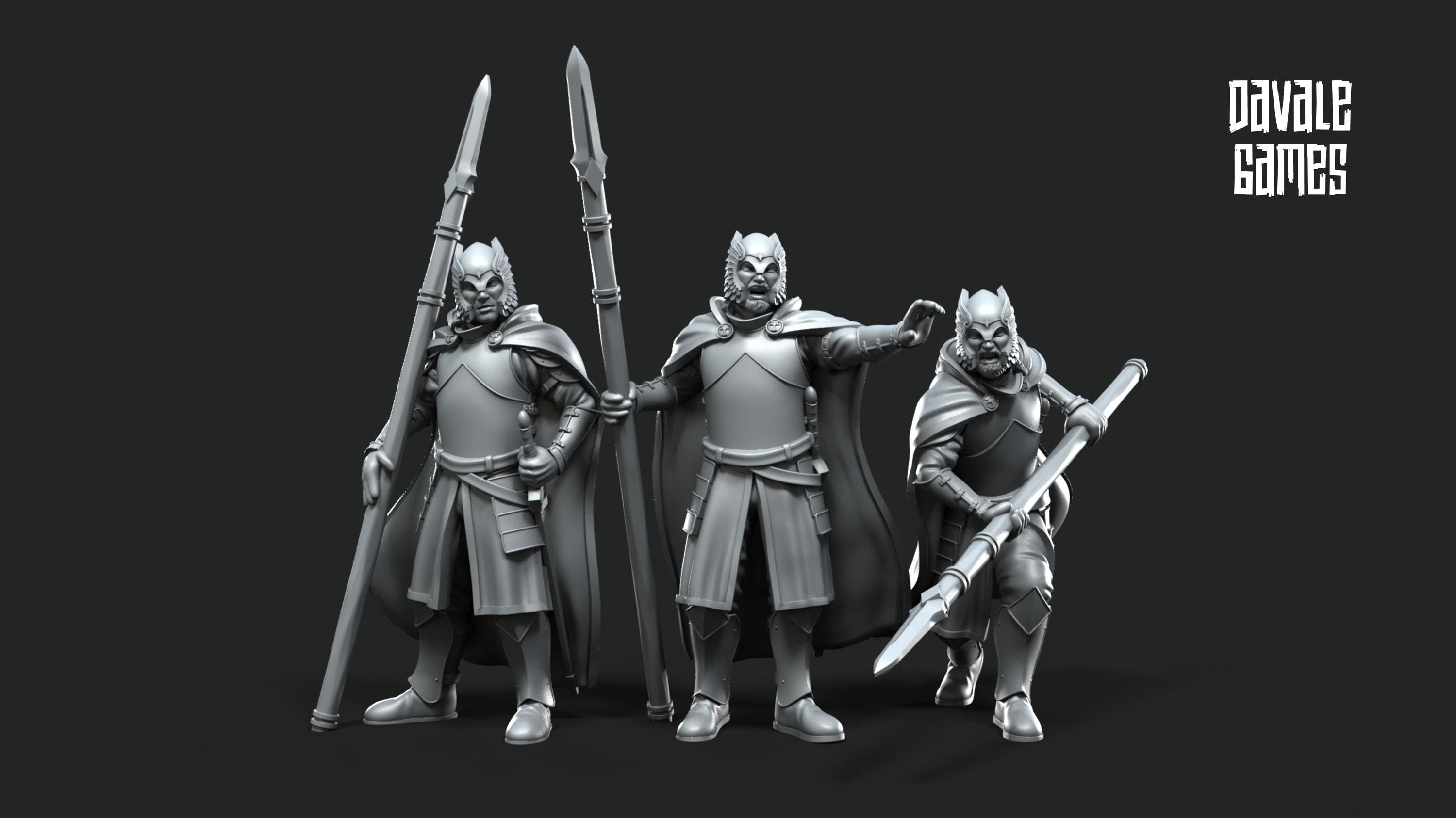 Grey Castle Court Guards 28mm miniatures dnd minis fantasy miniatures dungeons and dragons miniatures painting wargaming miniatures tabletop
