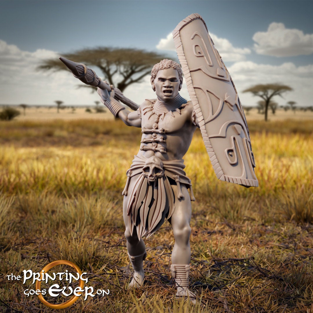Tribal Warrior 28mm miniatures dnd minis fantasy miniatures dungeons and dragons miniatures  wargaming miniatures tabletop wargames