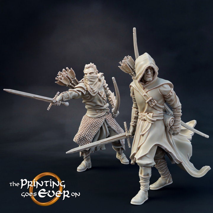 Watchers of Mona’Firth Captains 28mm dnd miniature dungeon and dragons fantasy wargaming miniature tabletop wargame miniature for painting