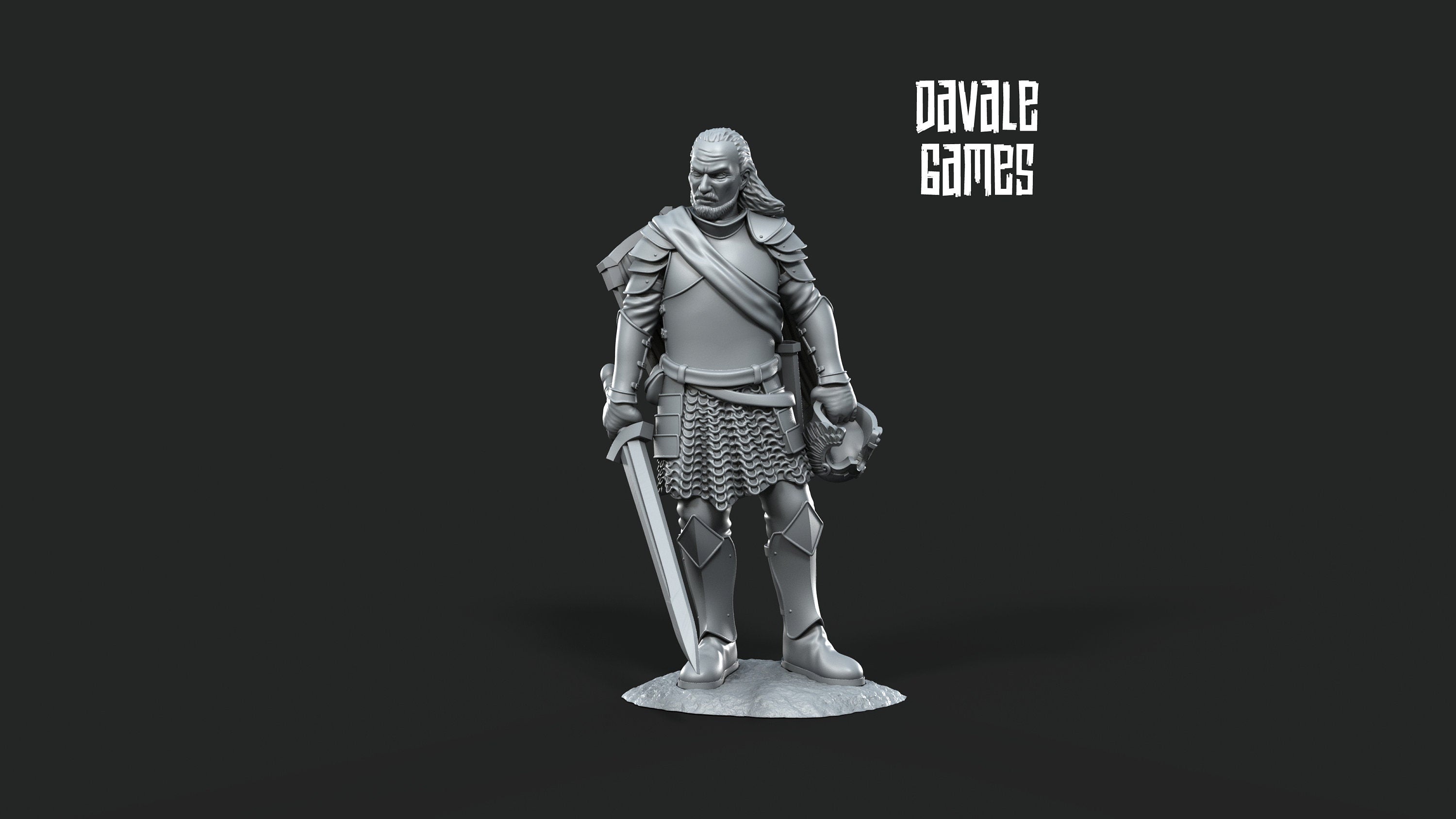 Veteran Grey Castle Captain 28mm miniatures dnd minis fantasy dungeons and dragons miniatures painting wargaming miniatures tabletop