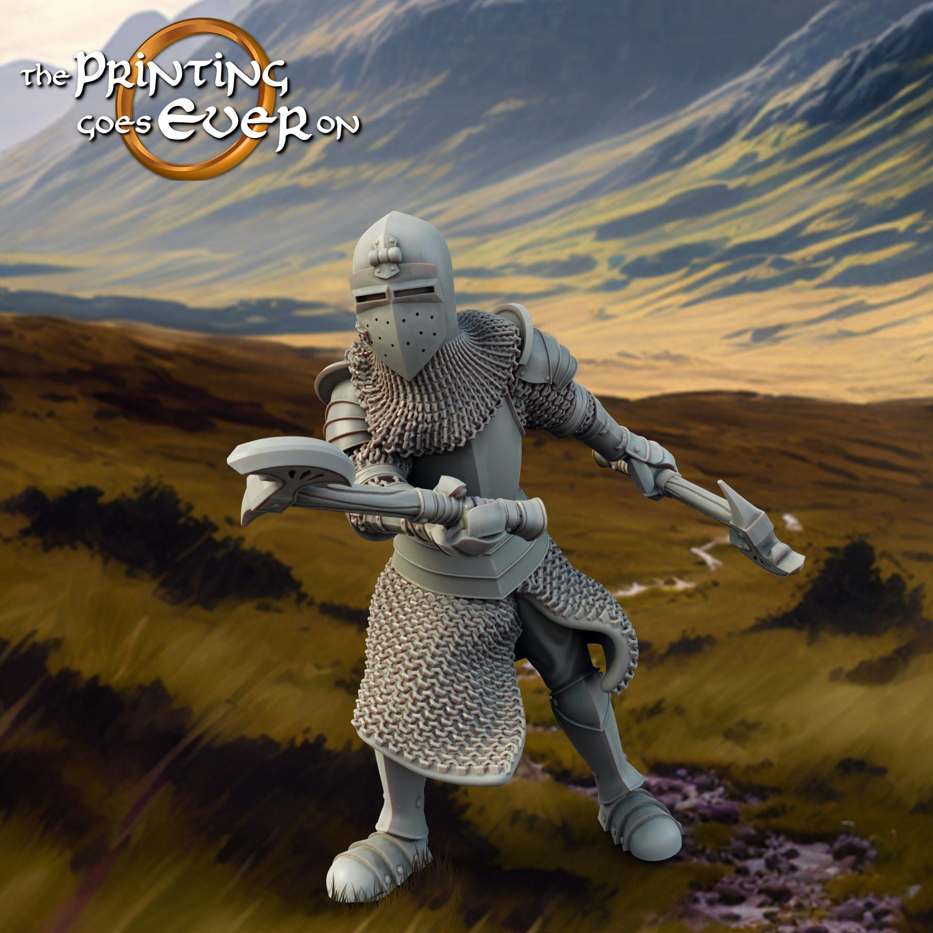 Highlands Axeman Banner army dnd fantasy tabletop wargames 28mm