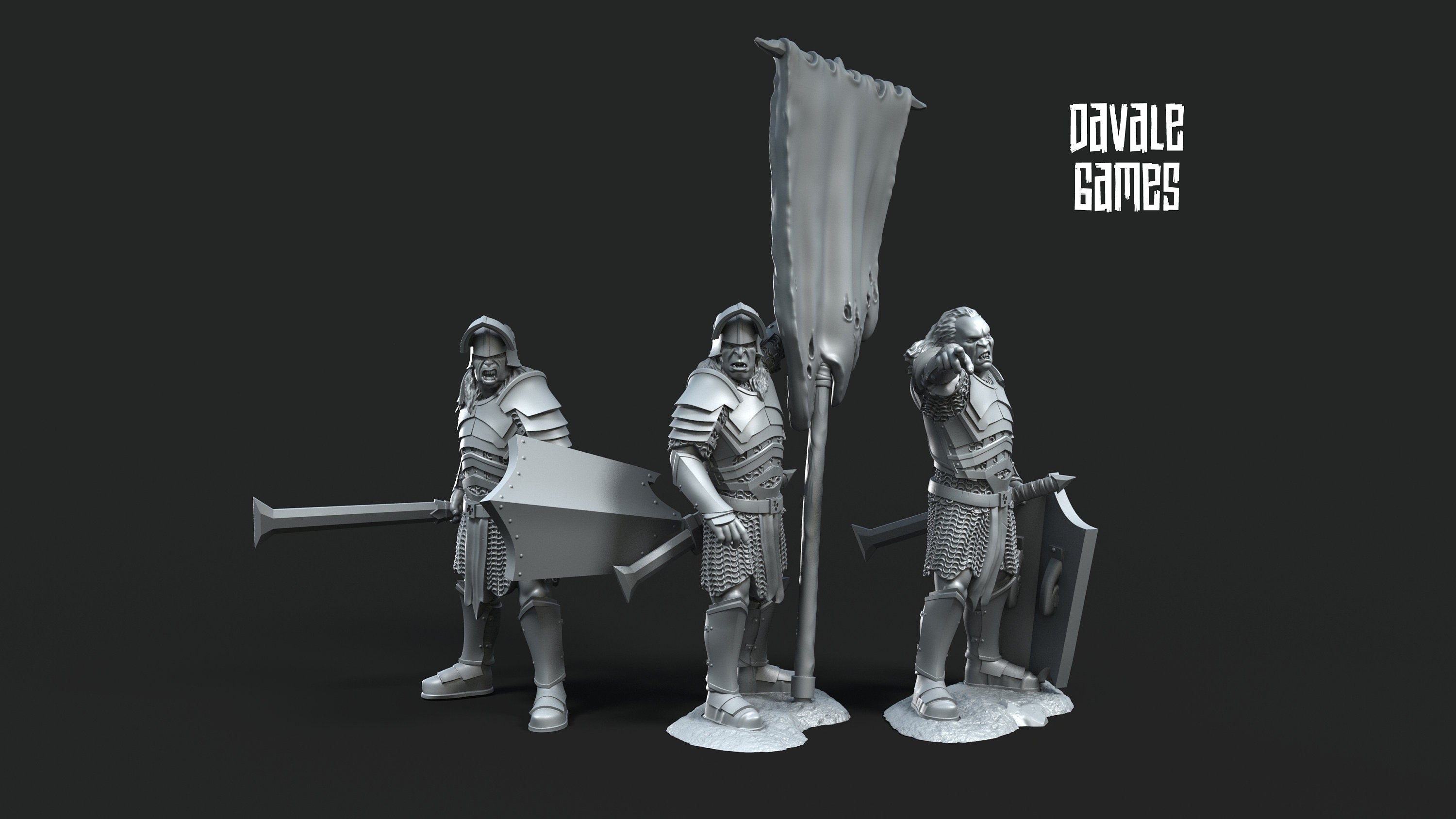 Blood handed Command group banner and captain 28mm miniatures dnd gift fantasy miniatures dungeons and dragons wargaming miniatures tabletop