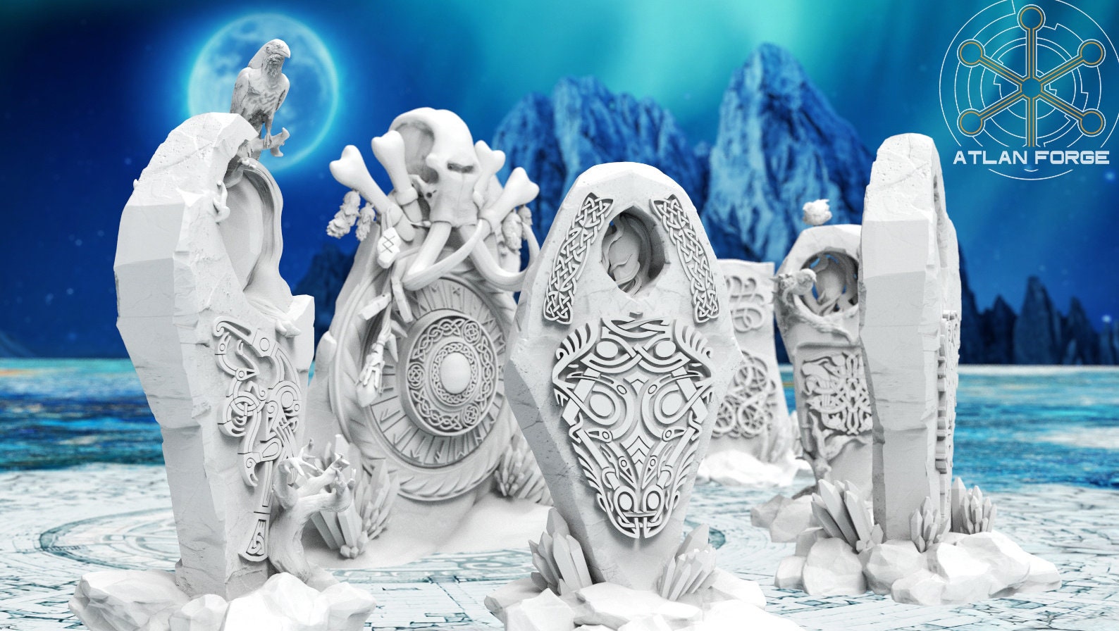Asgardian Runestones Terrain 32mm wargaming fantasy Scatter Terrain dnd wargaming miniature terrain dungeons and dragons gift RPG tabletop