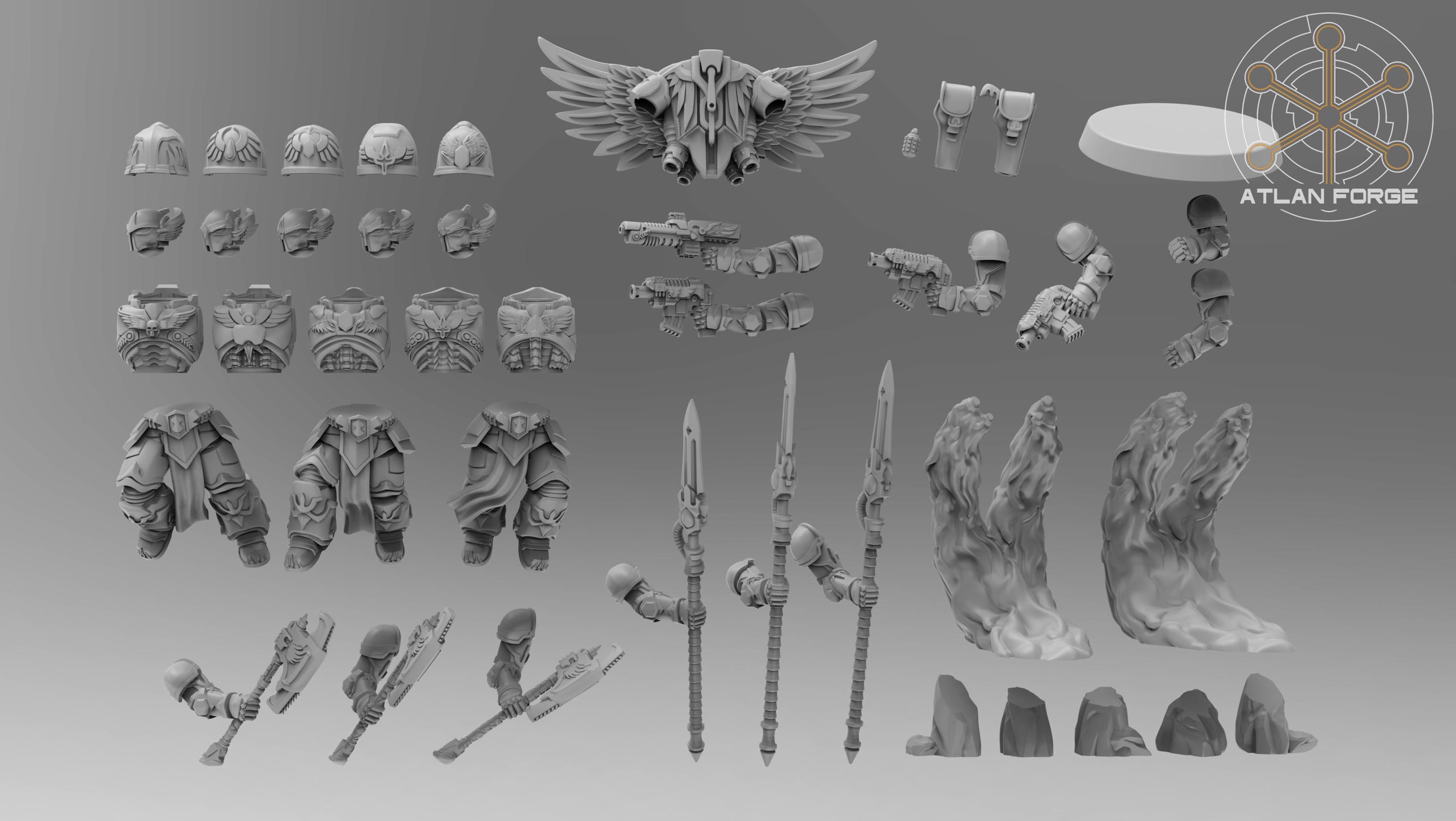 Angelic Knights Ophanim 32mm sci-fi fantasy miniature for tabletop games grimdark RPGs dnd wargaming miniature dungeons and dragons