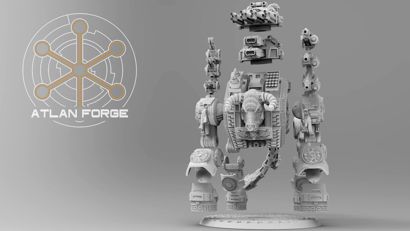 Minoan Taurus Dreadnought 32mm sci-fi fantasy miniature for tabletop games grimdark RPGs dnd wargaming miniature dungeons and dragons