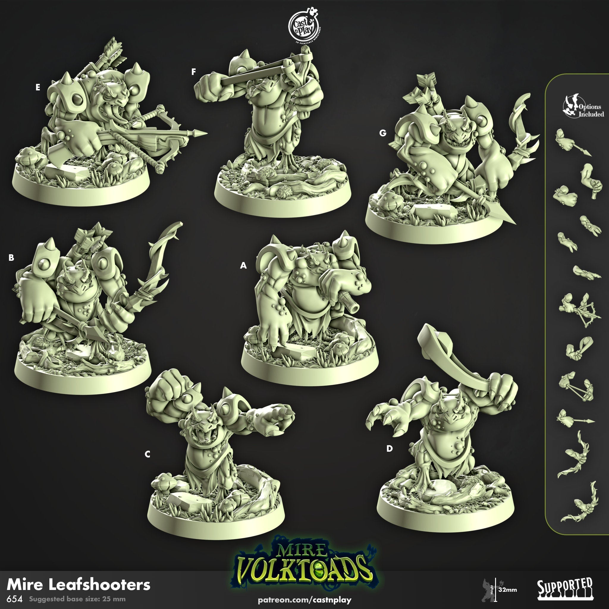 Mire Volktoads Toad warrior Army Bundle dnd fantasy tabletop wargames 32mm