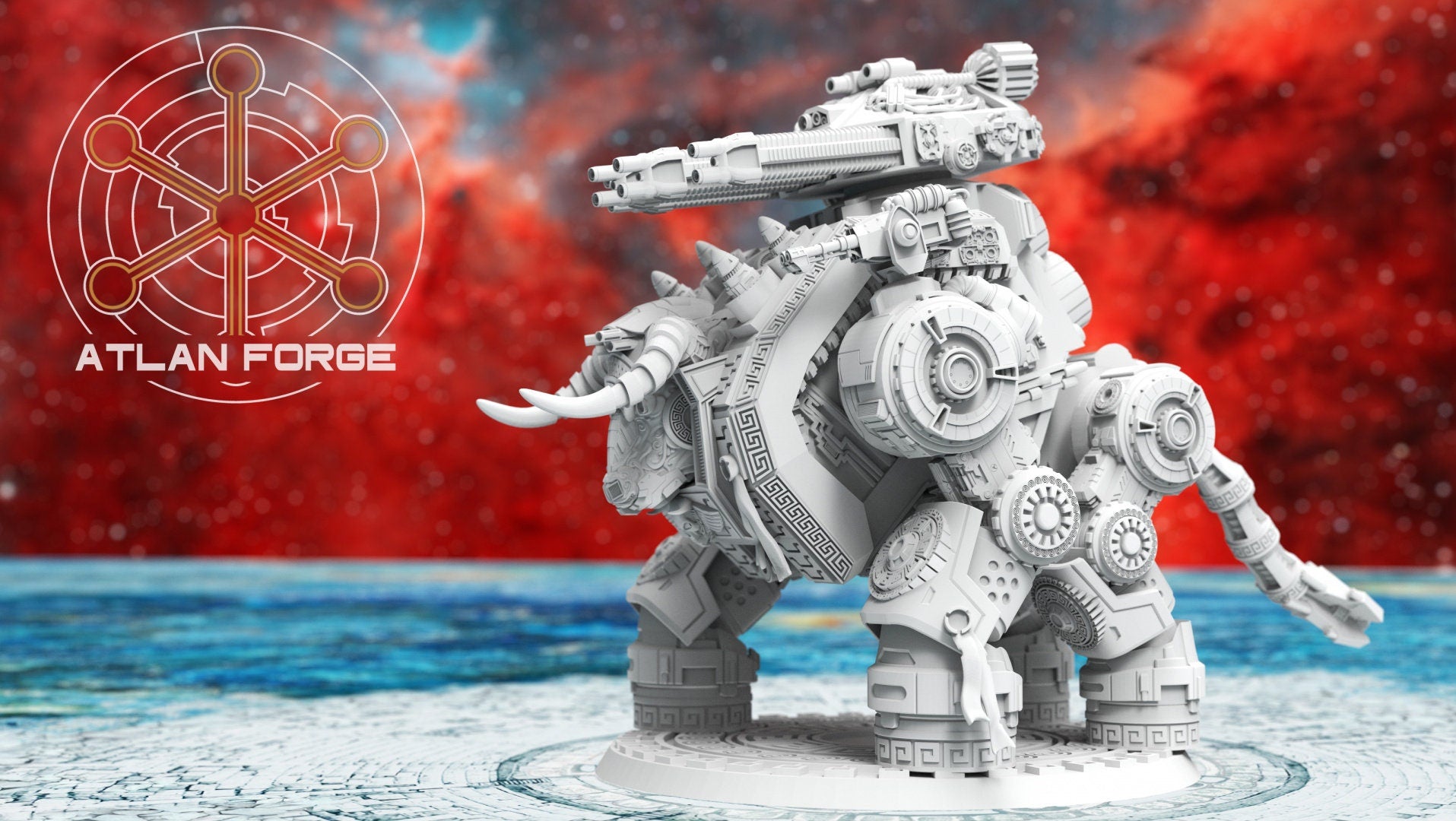 Minoan Taurus Dreadnought 32mm sci-fi fantasy miniature for tabletop games grimdark RPGs dnd wargaming miniature dungeons and dragons