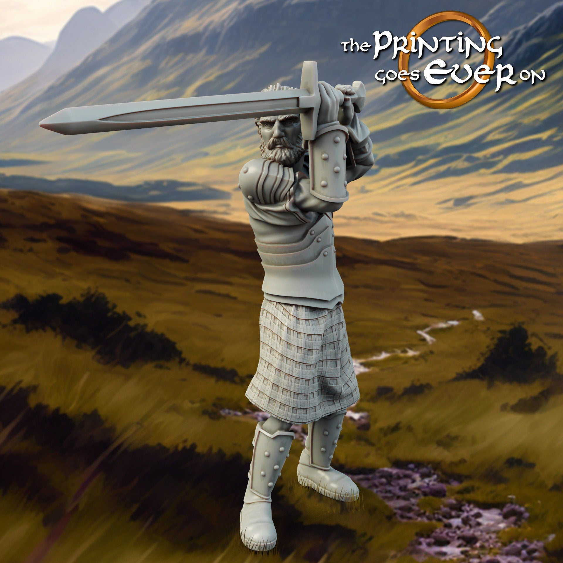 highland horse lord clansman warriors with swords dnd fantasy tabletop wargames 28mm