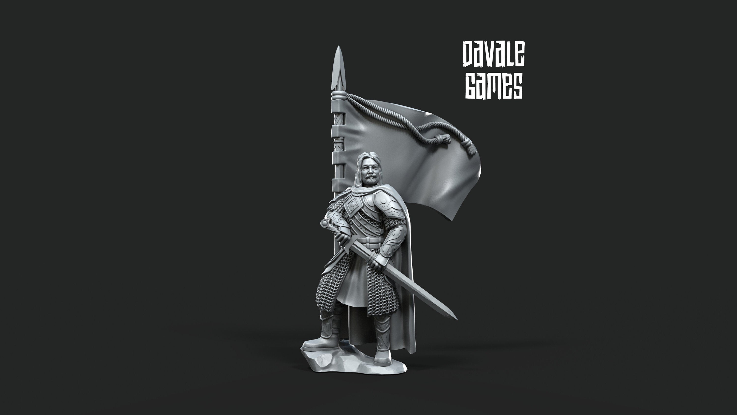 West Human banner 28mm dnd miniature dungeon and dragons wargaming miniature tabletop wargame fantasy miniature for painting