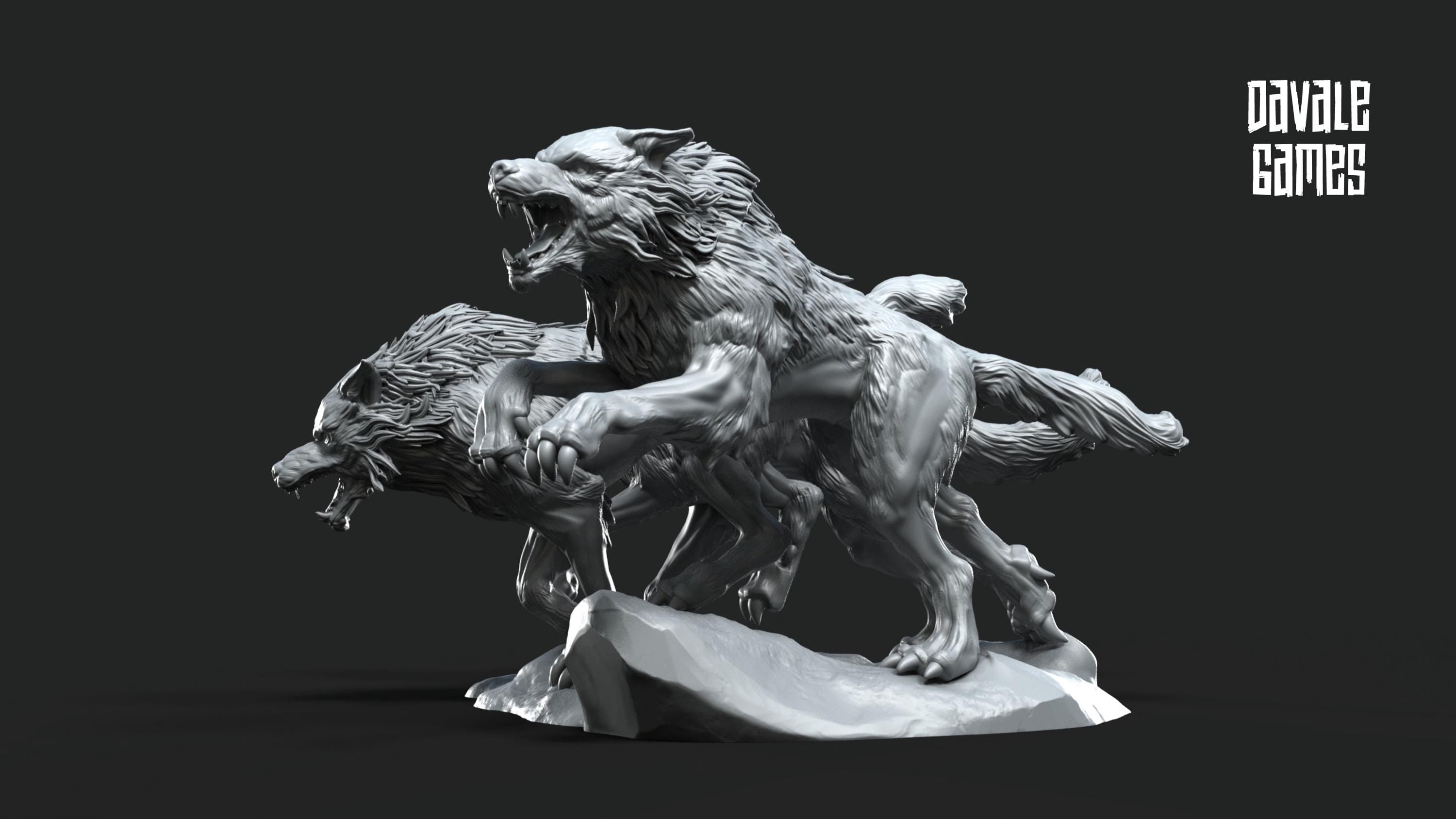 Fenrir Wolf Litter of Odin 28mm miniatures dnd minis fantasy miniatures dungeons and dragons painting wargaming miniatures tabletop
