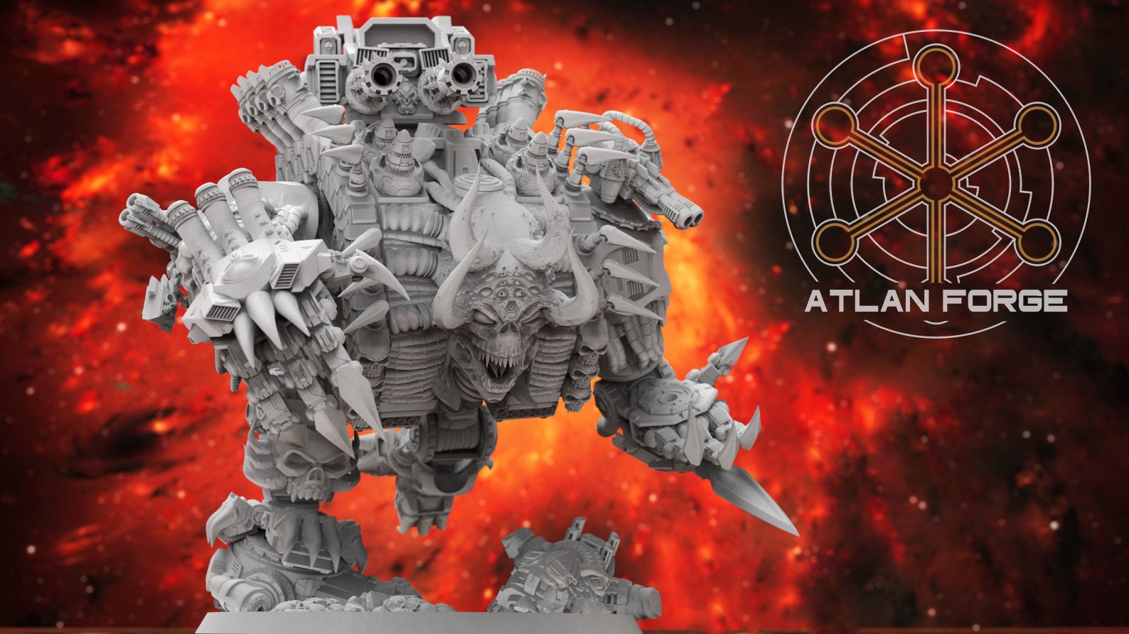 Hades Demon dreadnought 32mm sci-fi fantasy miniature for tabletop games grimdark RPGs dnd wargaming miniature dungeons and dragons gift