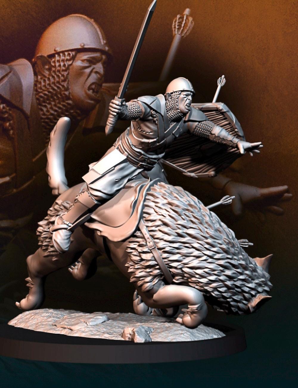 Death warg rider 28mm miniatures dnd minis fantasy miniatures dungeons and dragons miniatures for painting wargaming miniatures tabletop.