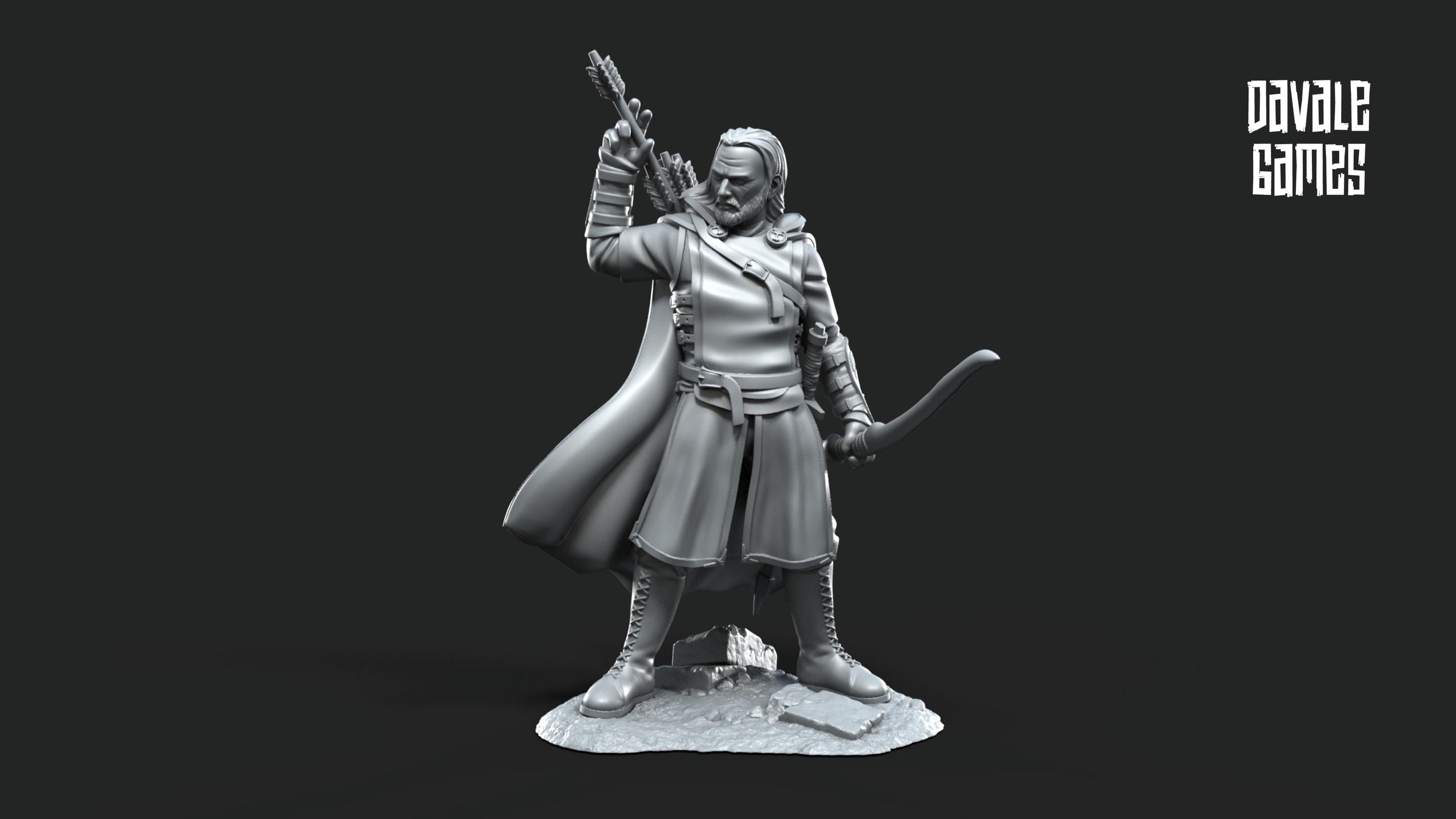 Damord Captain of Rangers 28mm miniatures dnd minis fantasy miniatures dungeons and dragons miniatures painting wargaming miniature tabletop